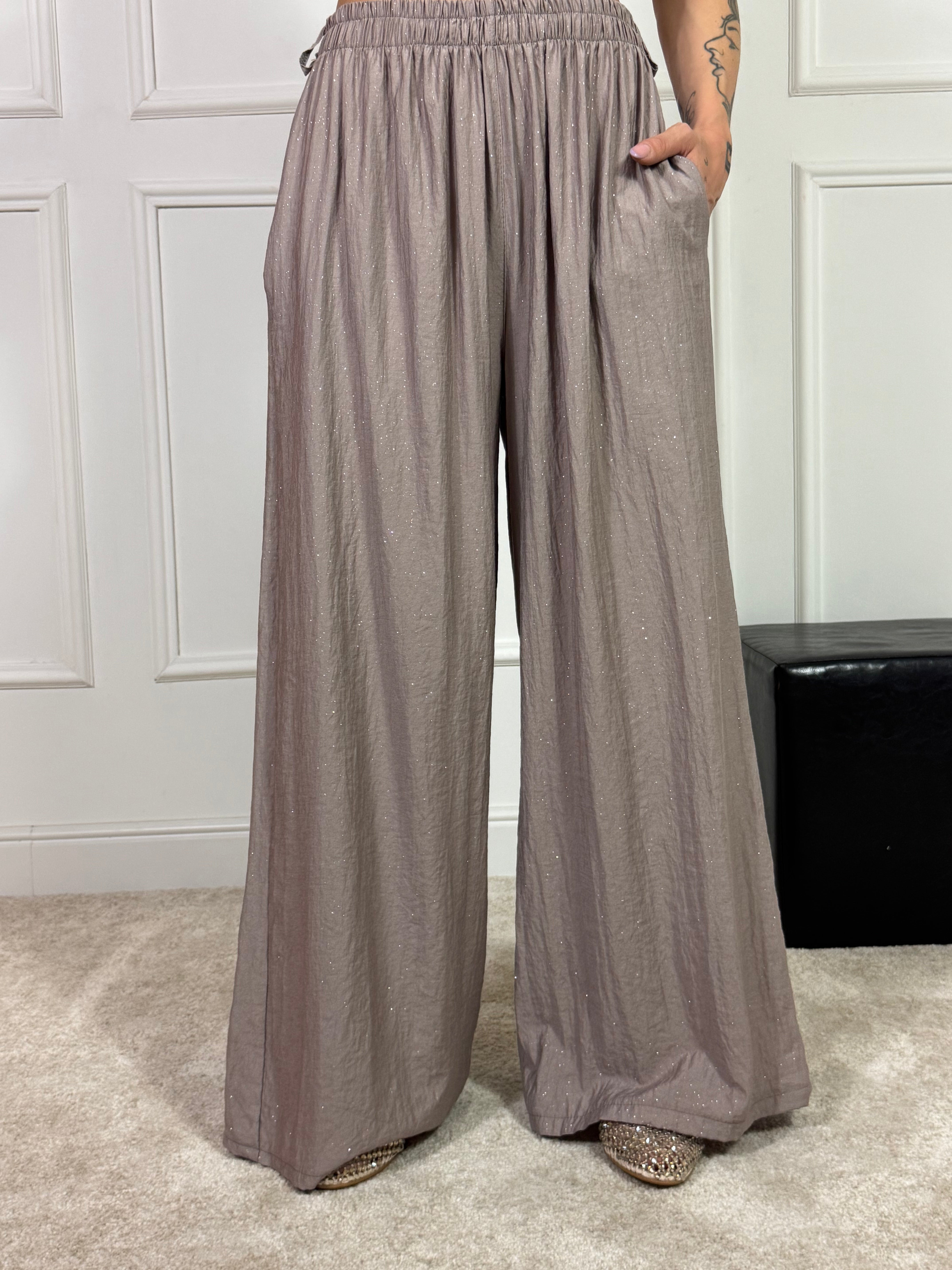 Pantalone ampio Victoria ILMH effetto lurex