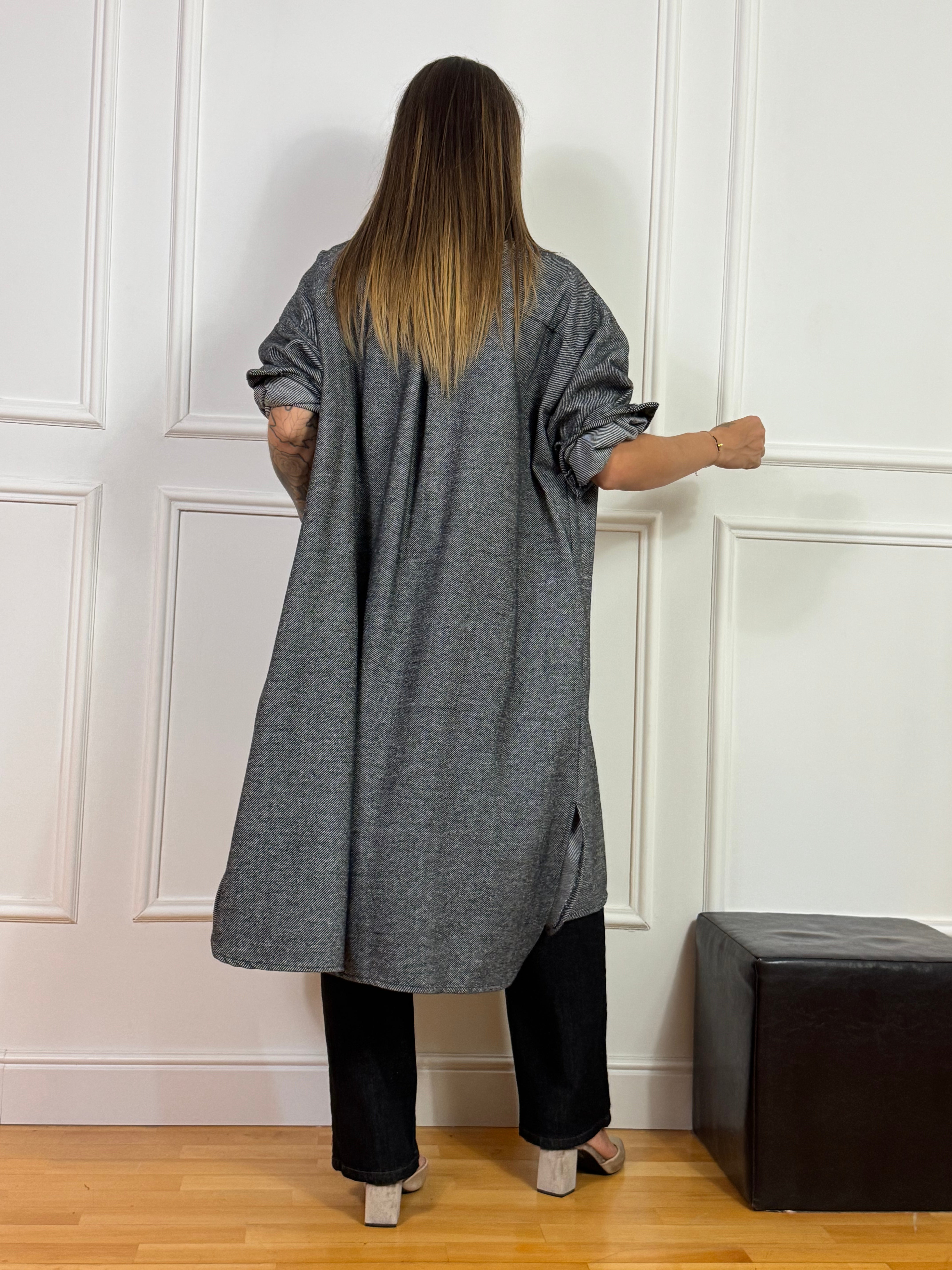 Cappotto over con taschini Victoria ILMH lavorazione spinata