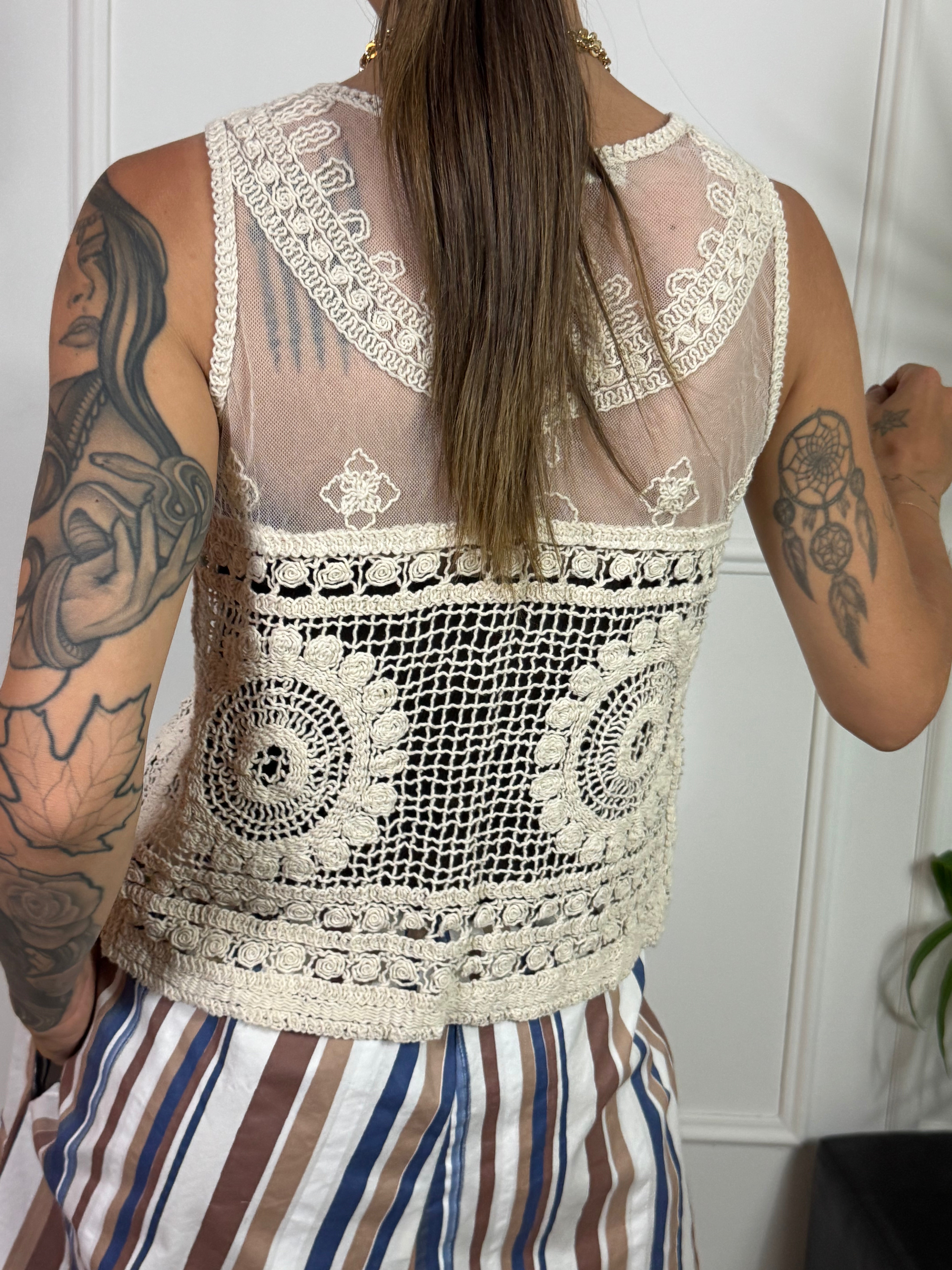 Gilet  Victoria ILMH CROCHET CON PIZZO