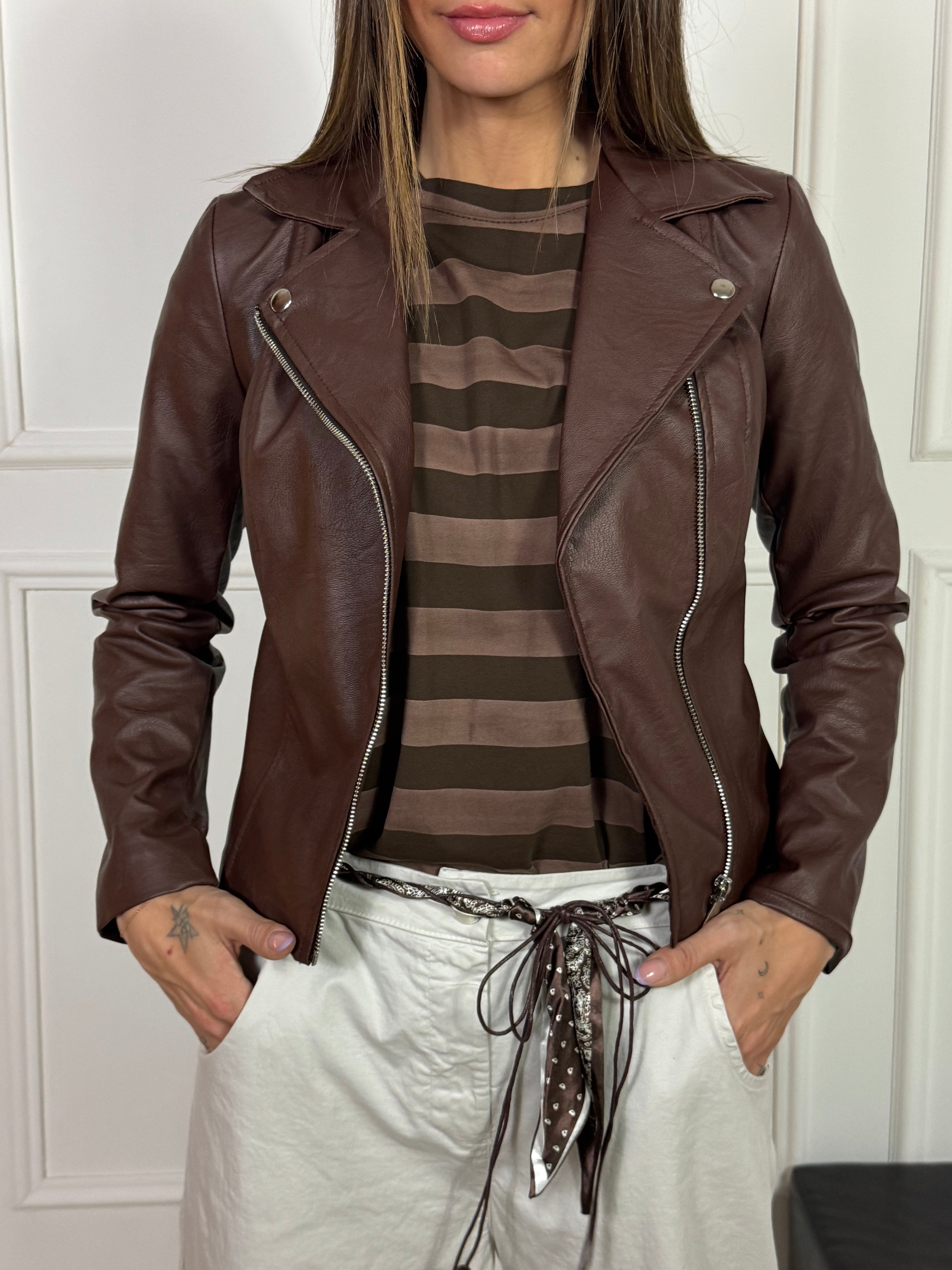 Giacca chiodino Susy Mix in ecopelle