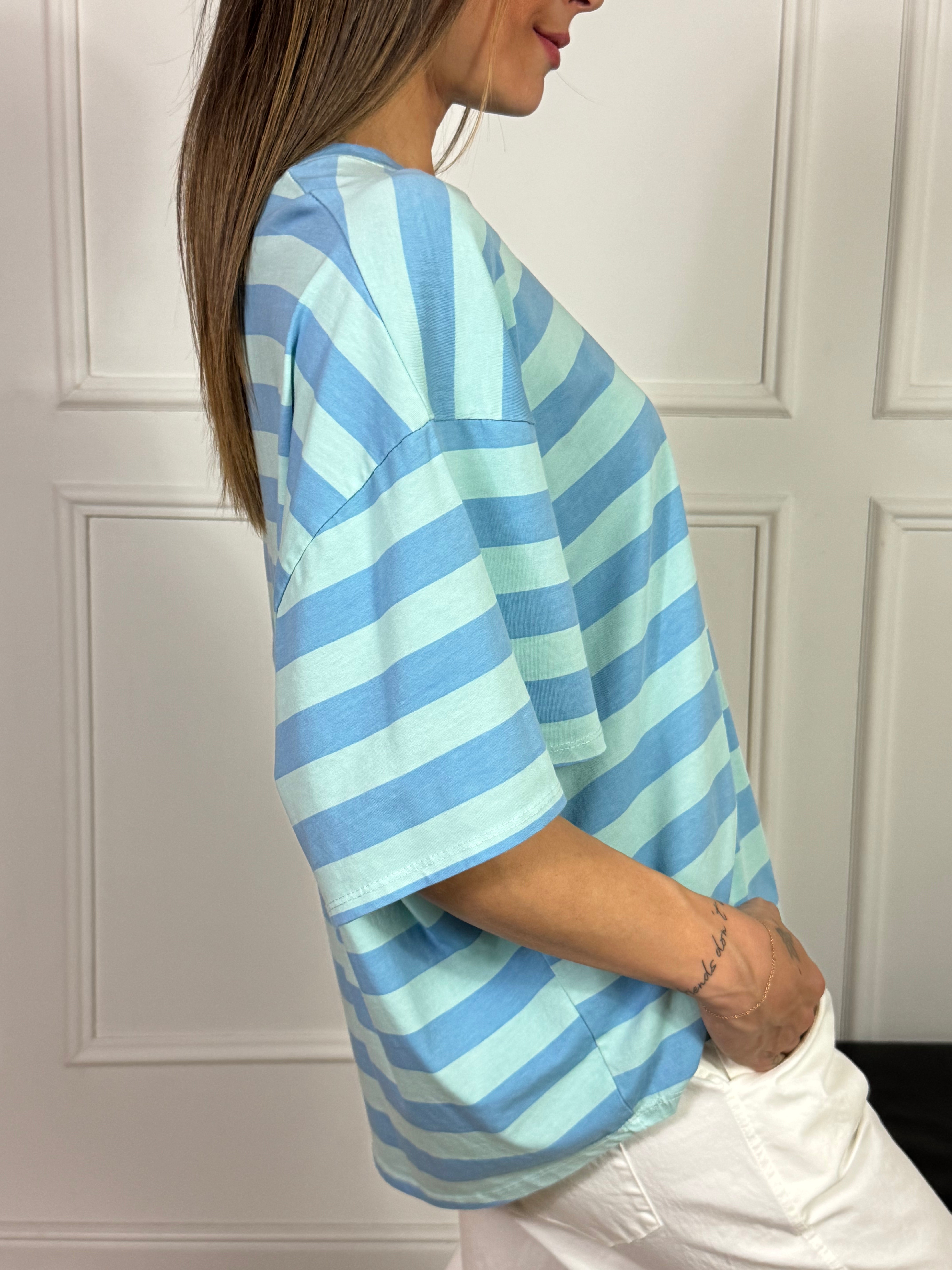Maglia t-shirt oversize Victoria ILMH RIGHE GROSSE