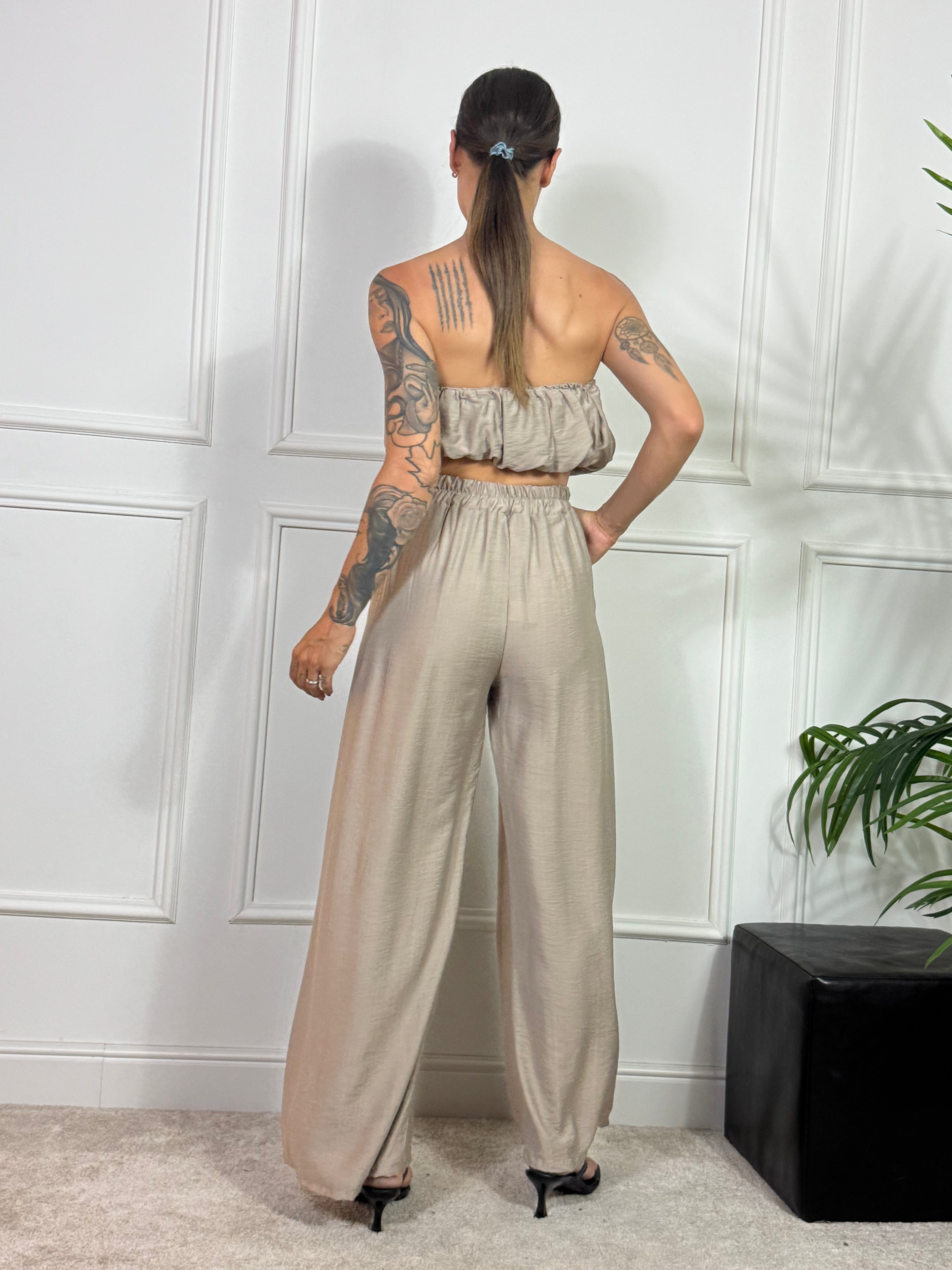 Completo Victoria ILMH TOP A FASCIA + PANTALONE PALAZZO