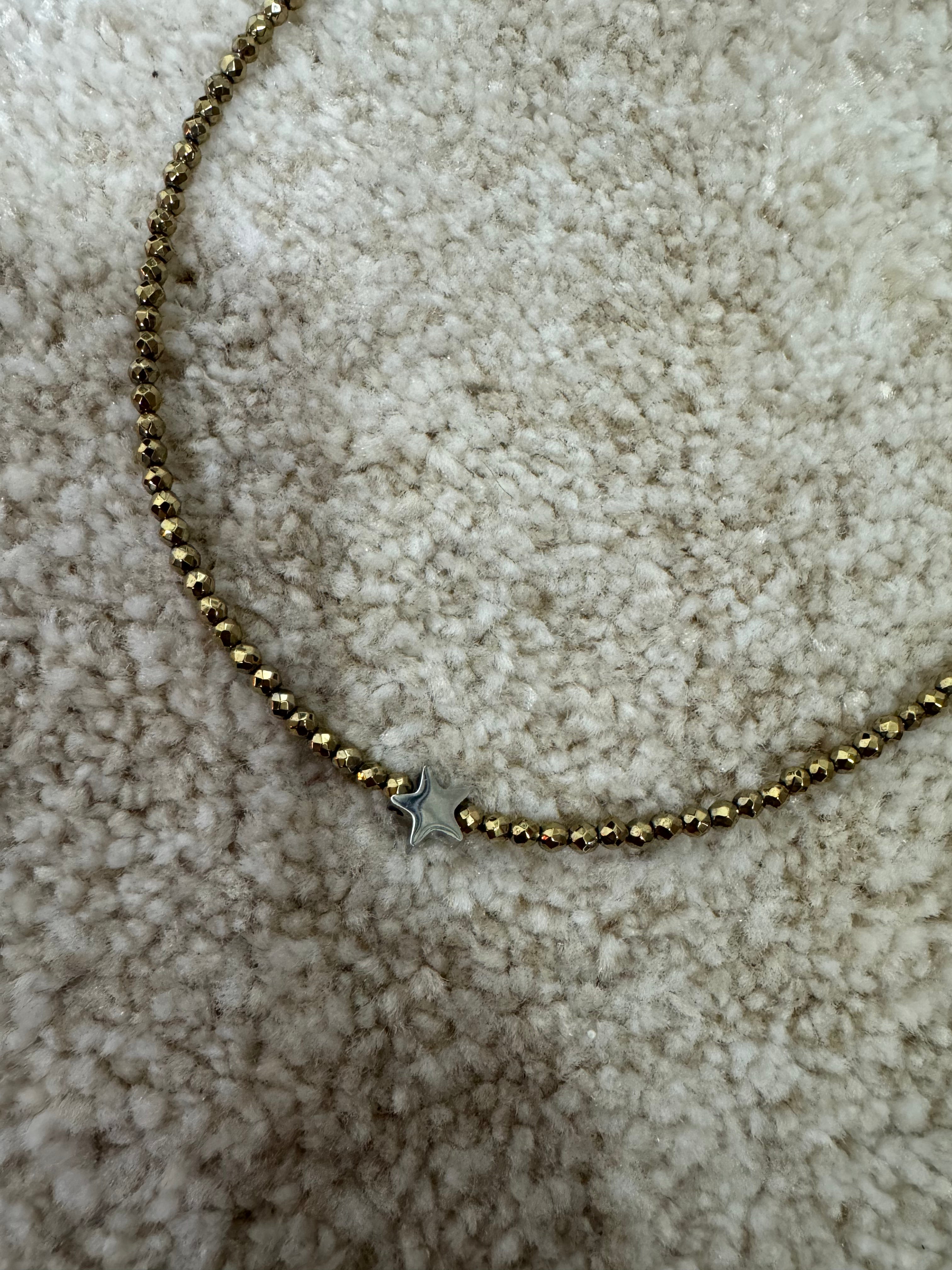 Collana girocollo ORO pepite Momi CIONDOLO STELLA ARGENTO