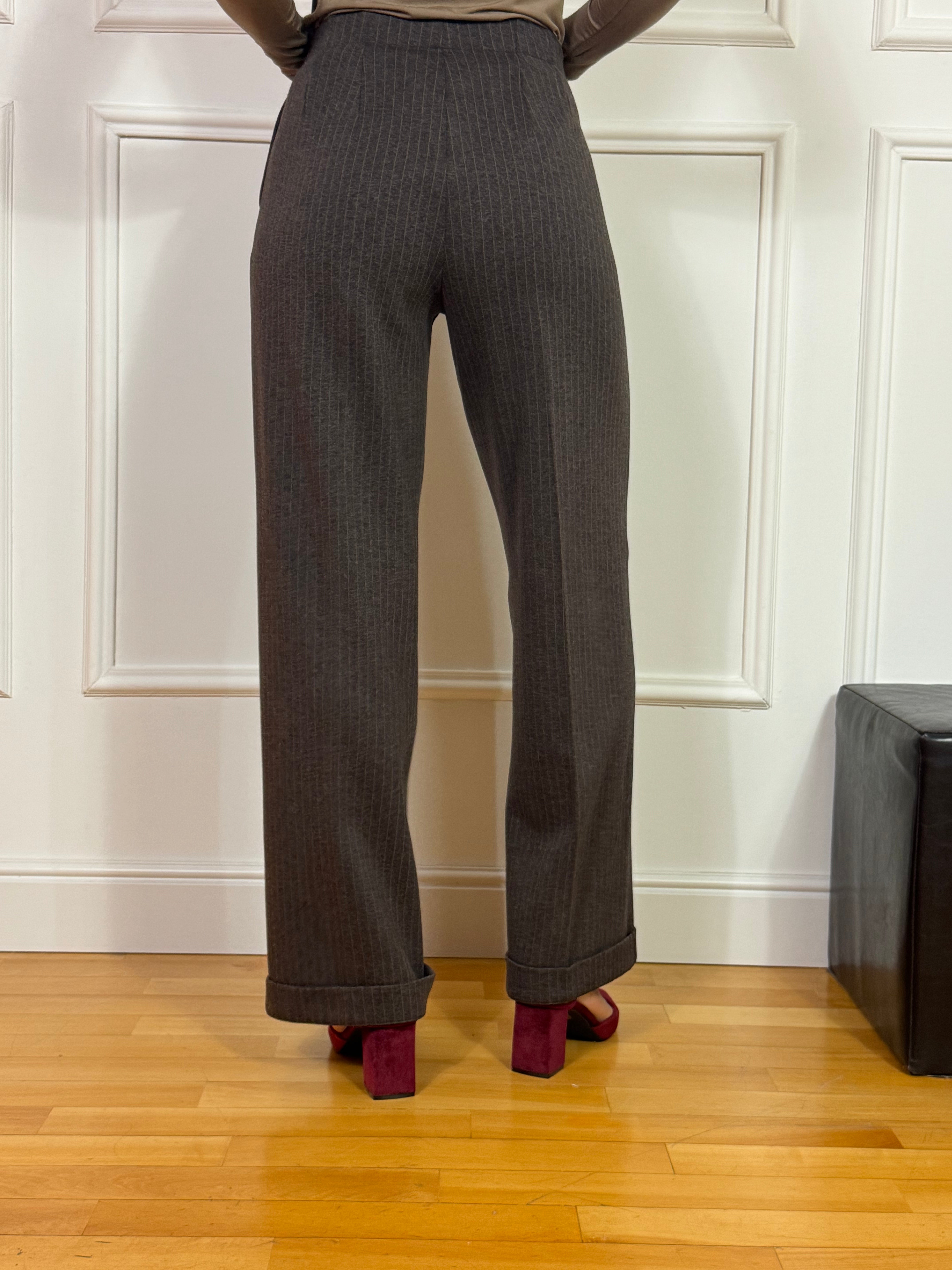 Pantalone WIDE WITH POCKETS Ragno FANTASIA GESSATA - GAMBA DRITTA