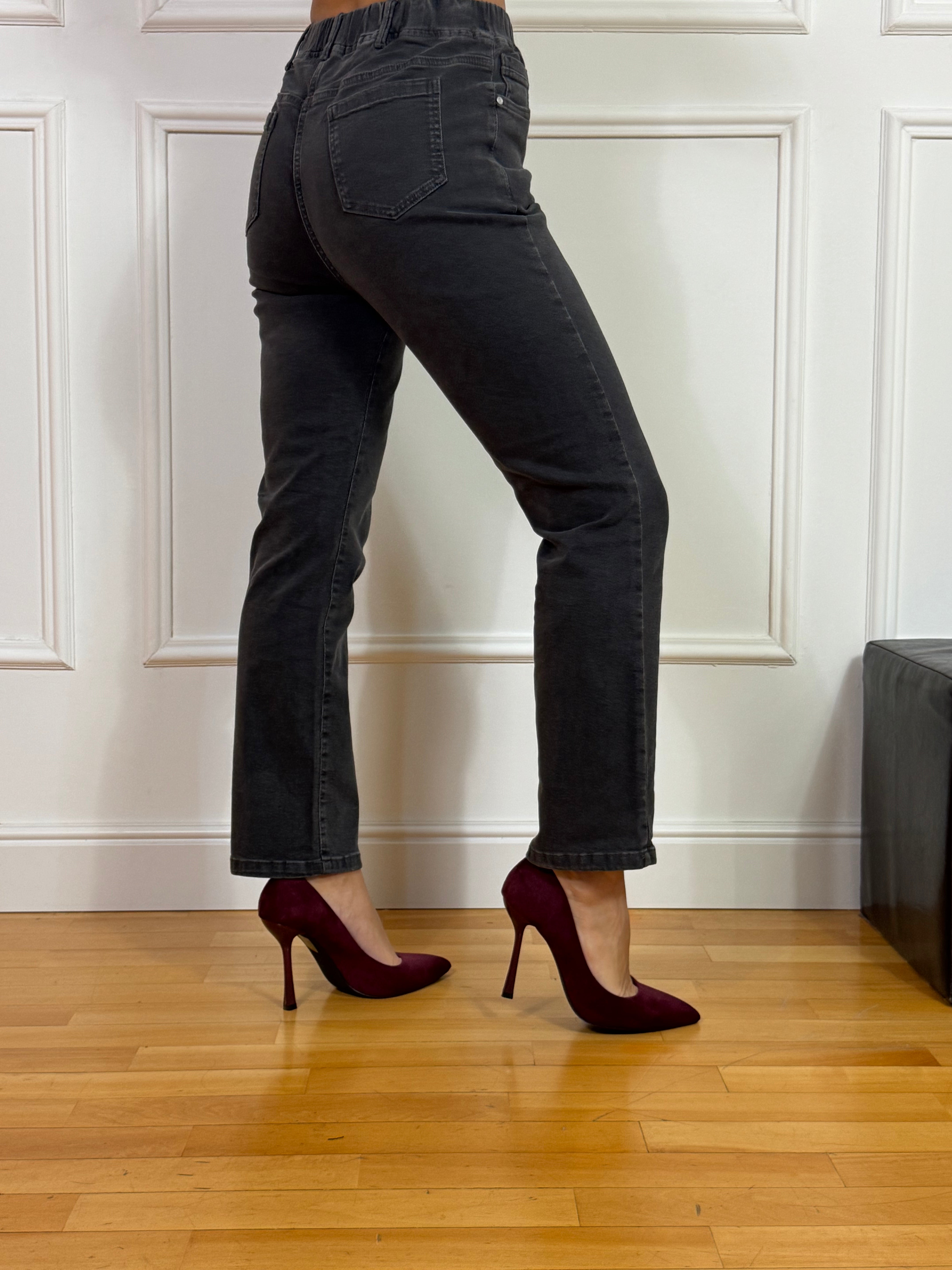 Jeans chambray Ragno STRAIGHT WITH POCKETS - Colore ANTRACITE - GAMBA STRETTA