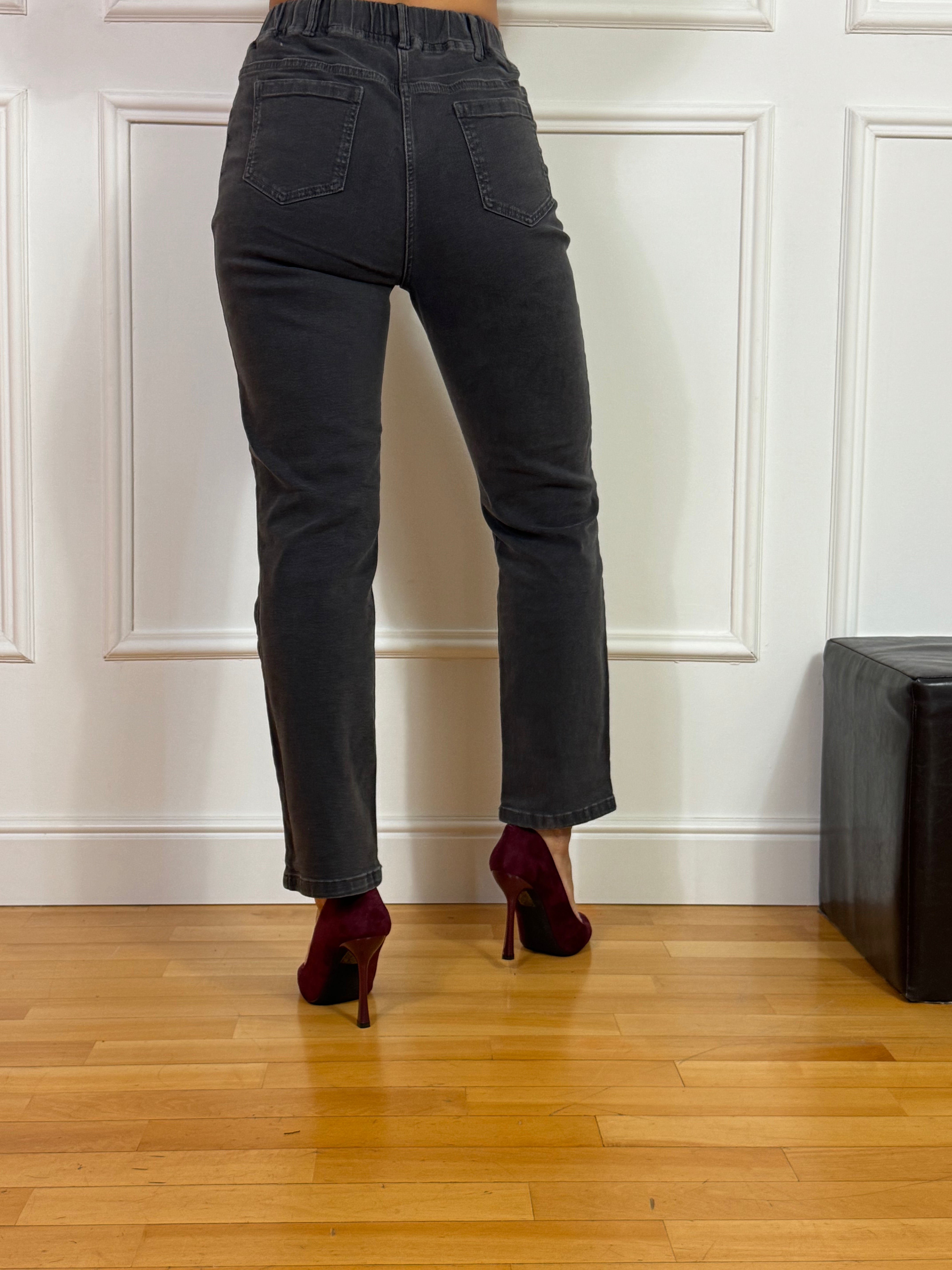 Jeans chambray Ragno STRAIGHT WITH POCKETS - Colore ANTRACITE - GAMBA STRETTA