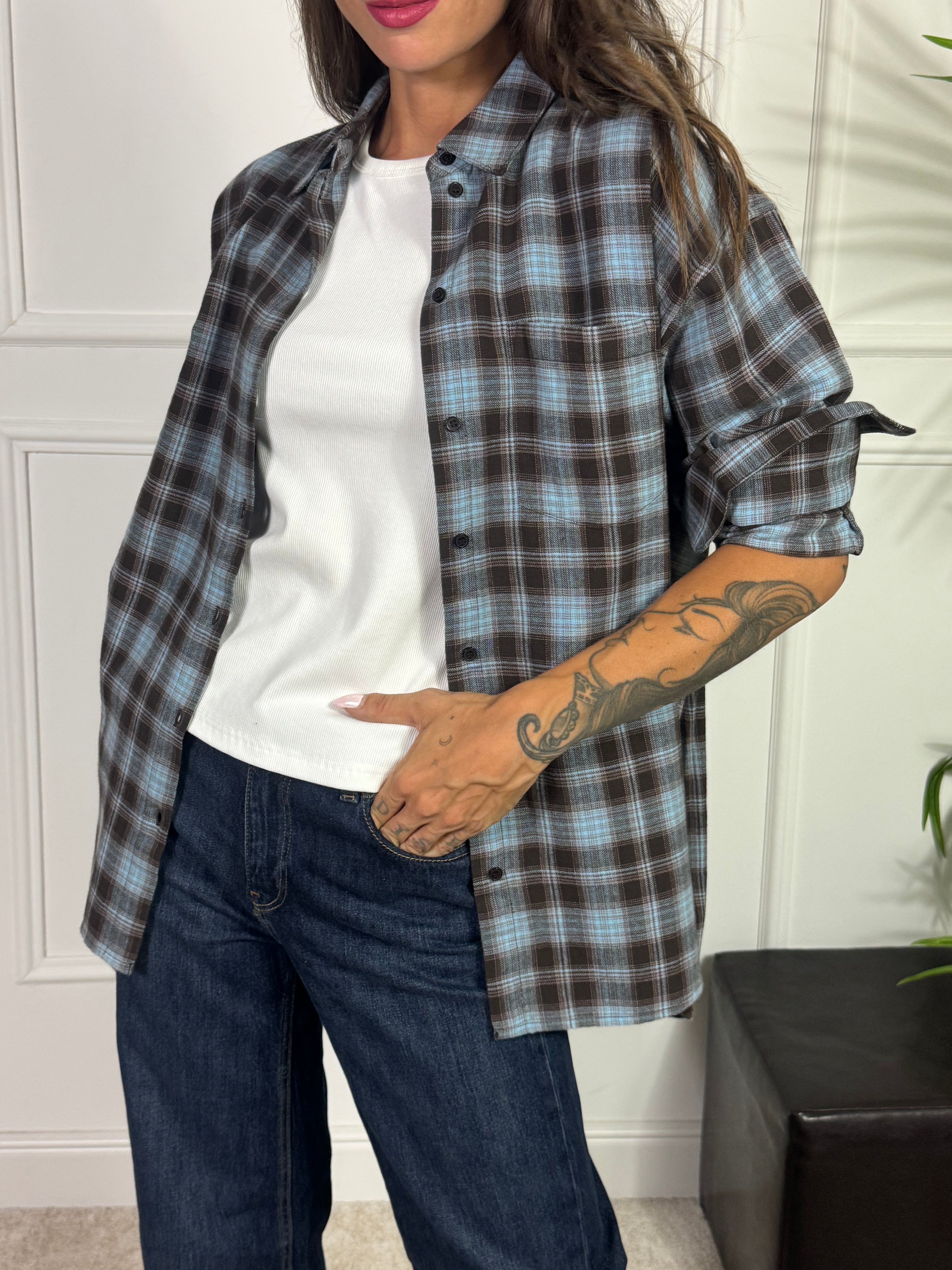 Camicia oversize flanella leggera scozzese JJXX JASMINE CHECK FLANNEL