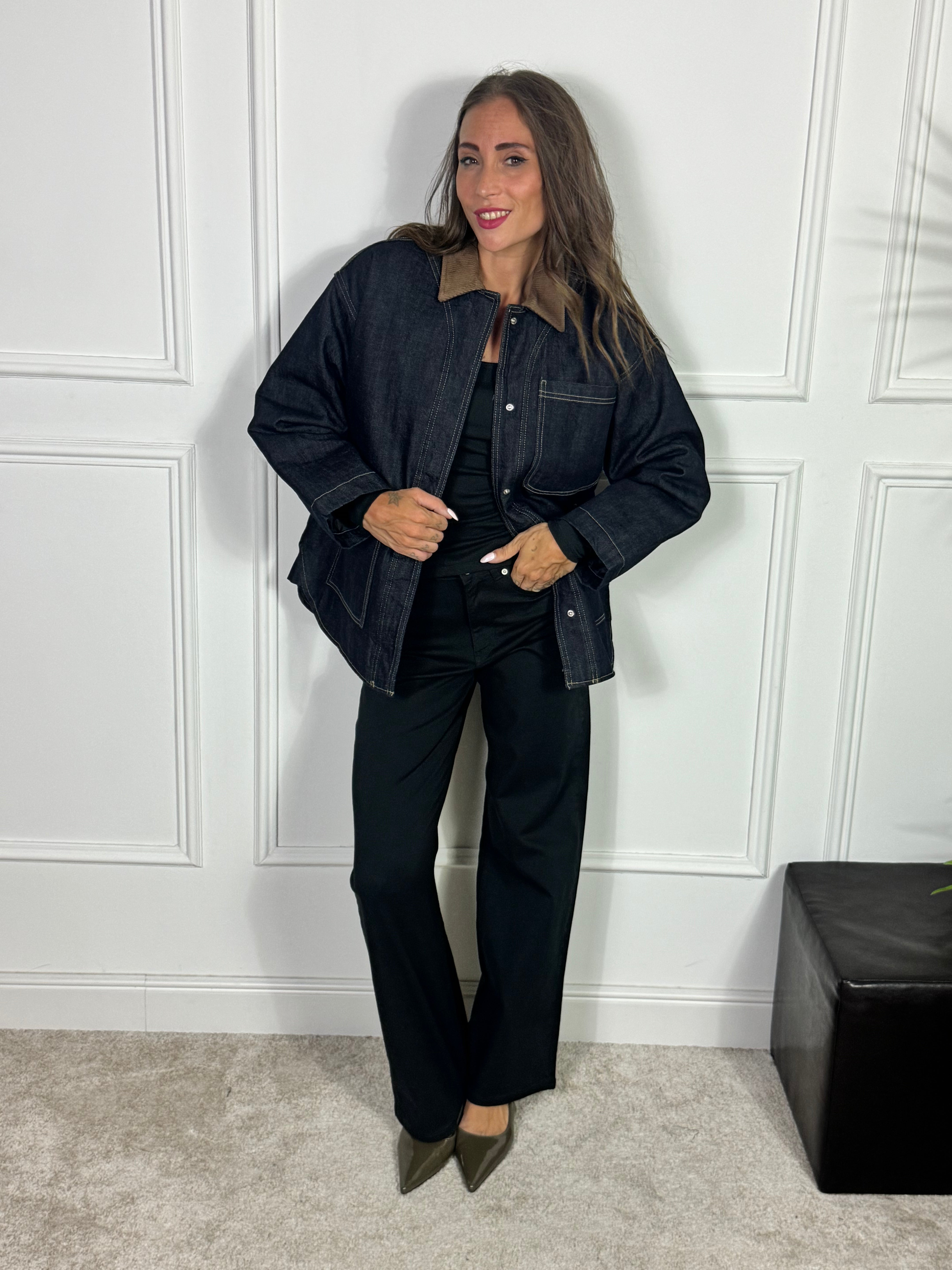 GIACCA OVER JEANS JJXX FLYNN BARN JACKET - colletto VELLUTO