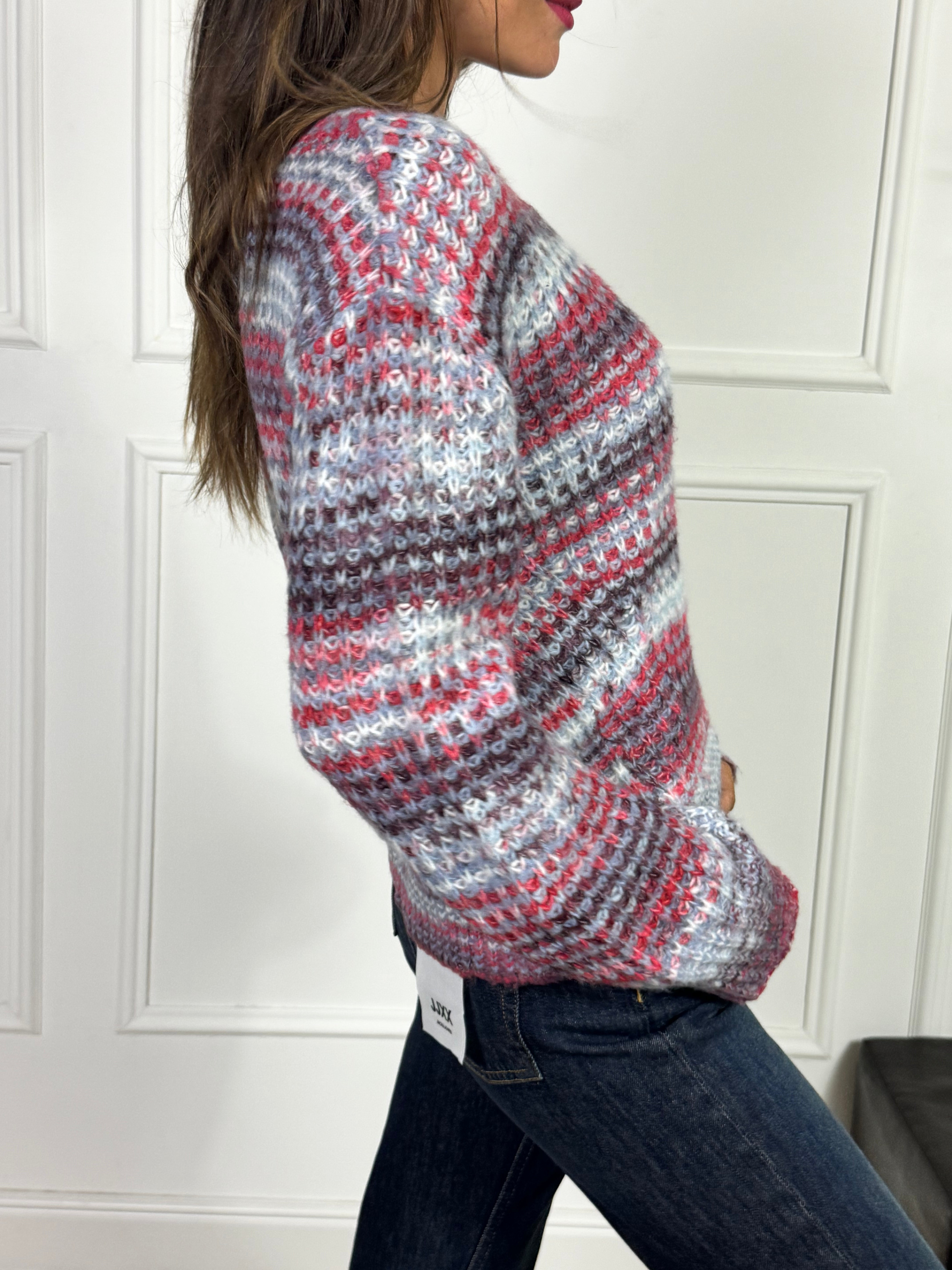 Maglia uncinetto multicolor JJXX SIMONA SPACE DYE CREW NECK KNIT