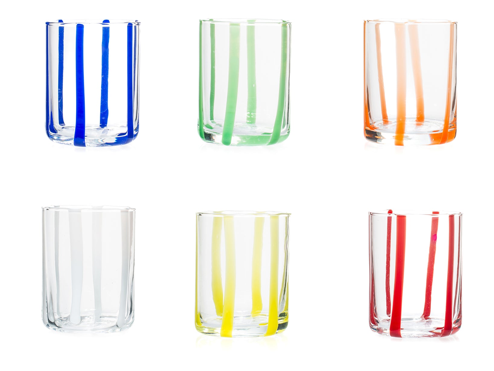 Bicchieri 6pz VENEZ righe assortite