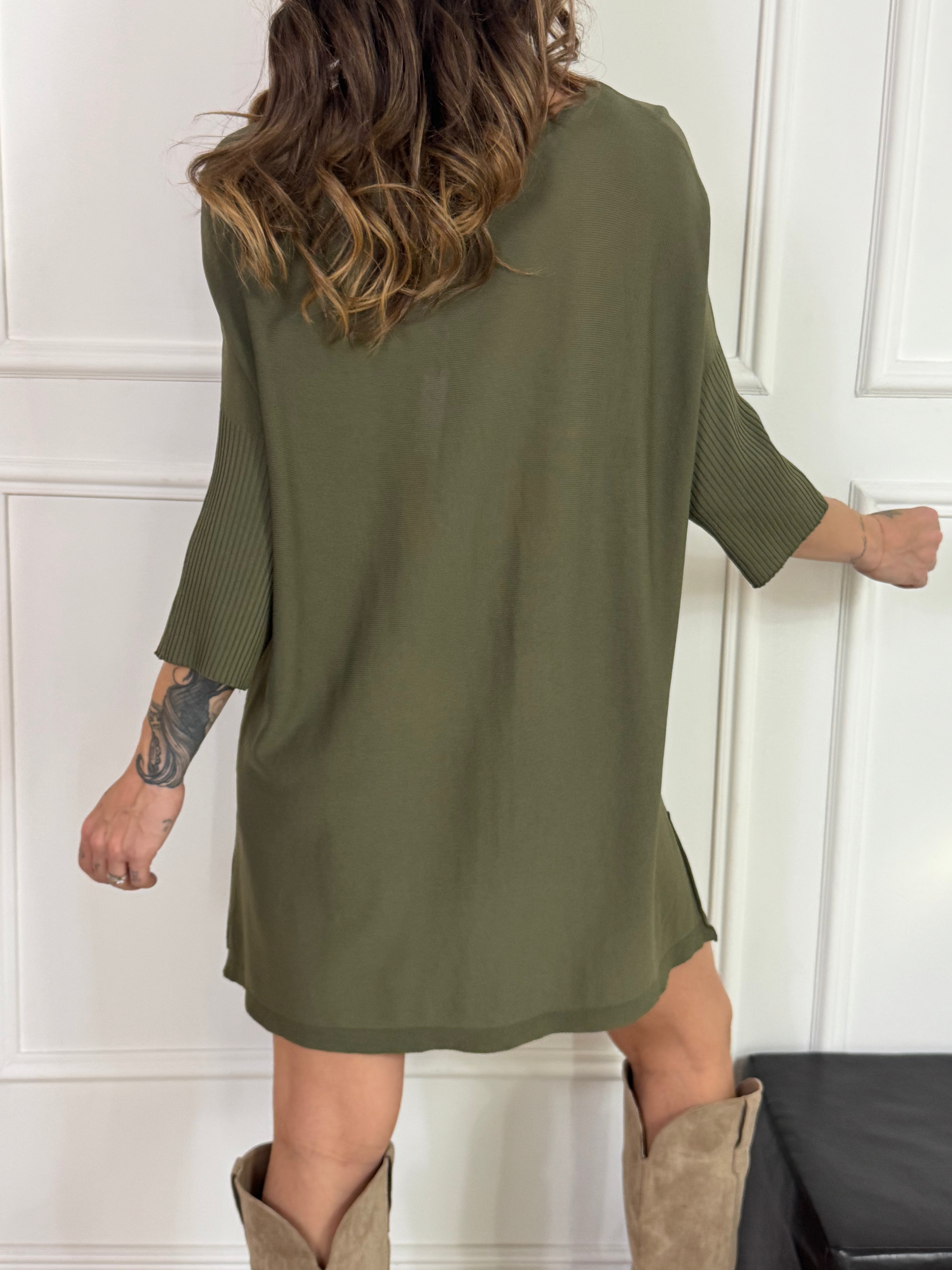 Abito in maglina sottile Victoria ILMH MANICA TRE QUARTI CANNETTATA