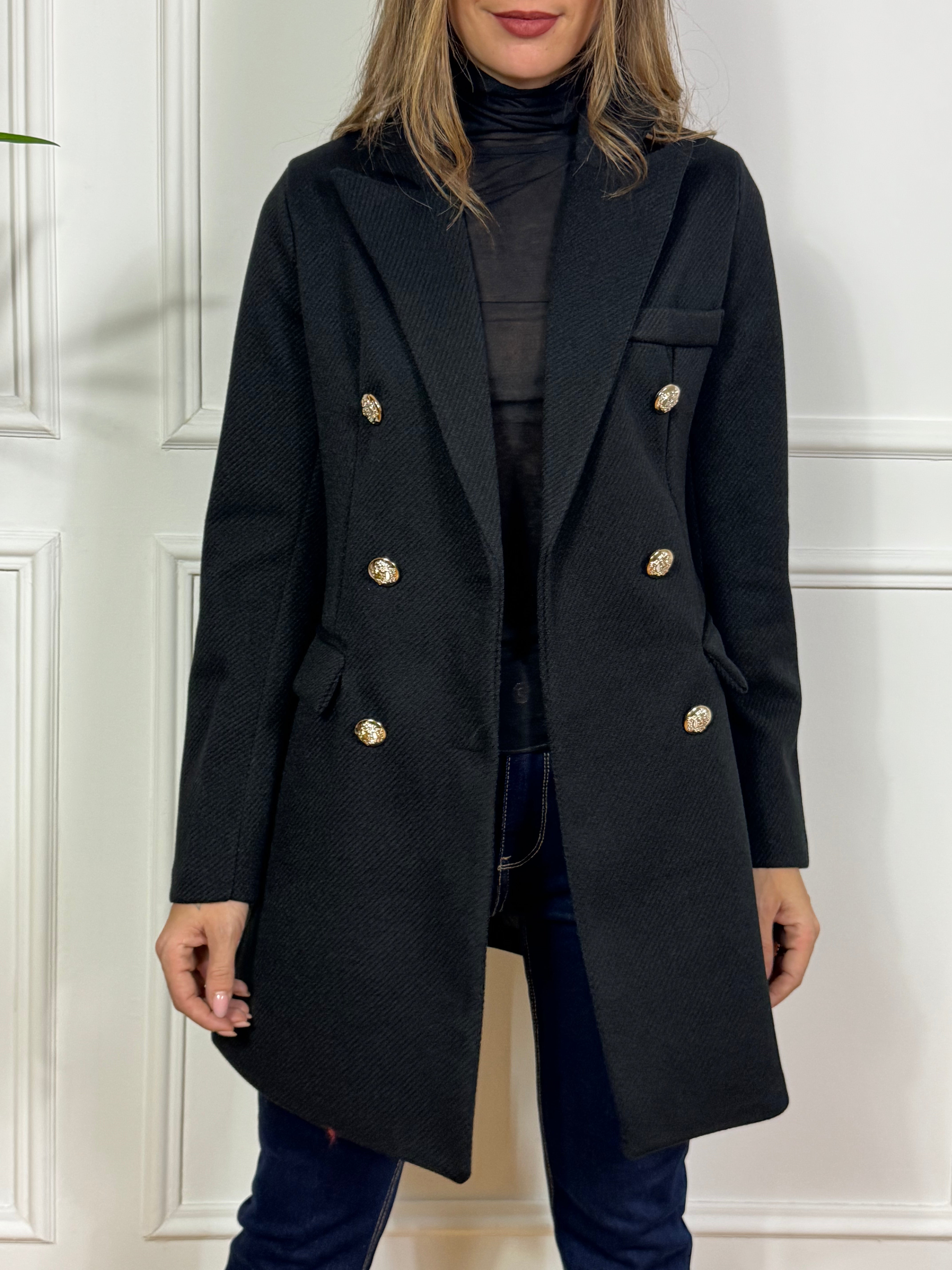 Cappotto doppiopetto Victoria ILMH con bottoni oro