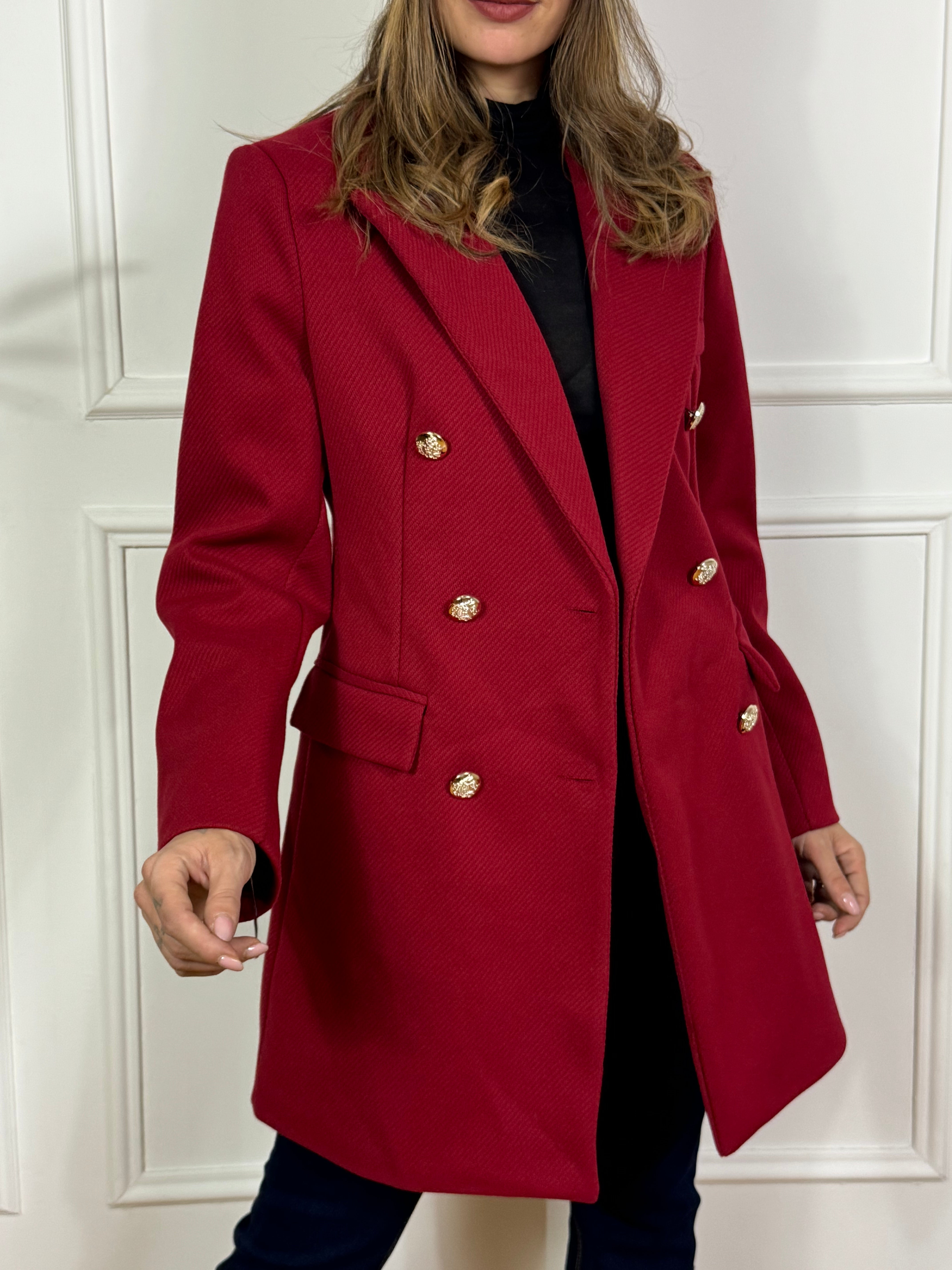 Cappotto doppiopetto Victoria ILMH con bottoni oro