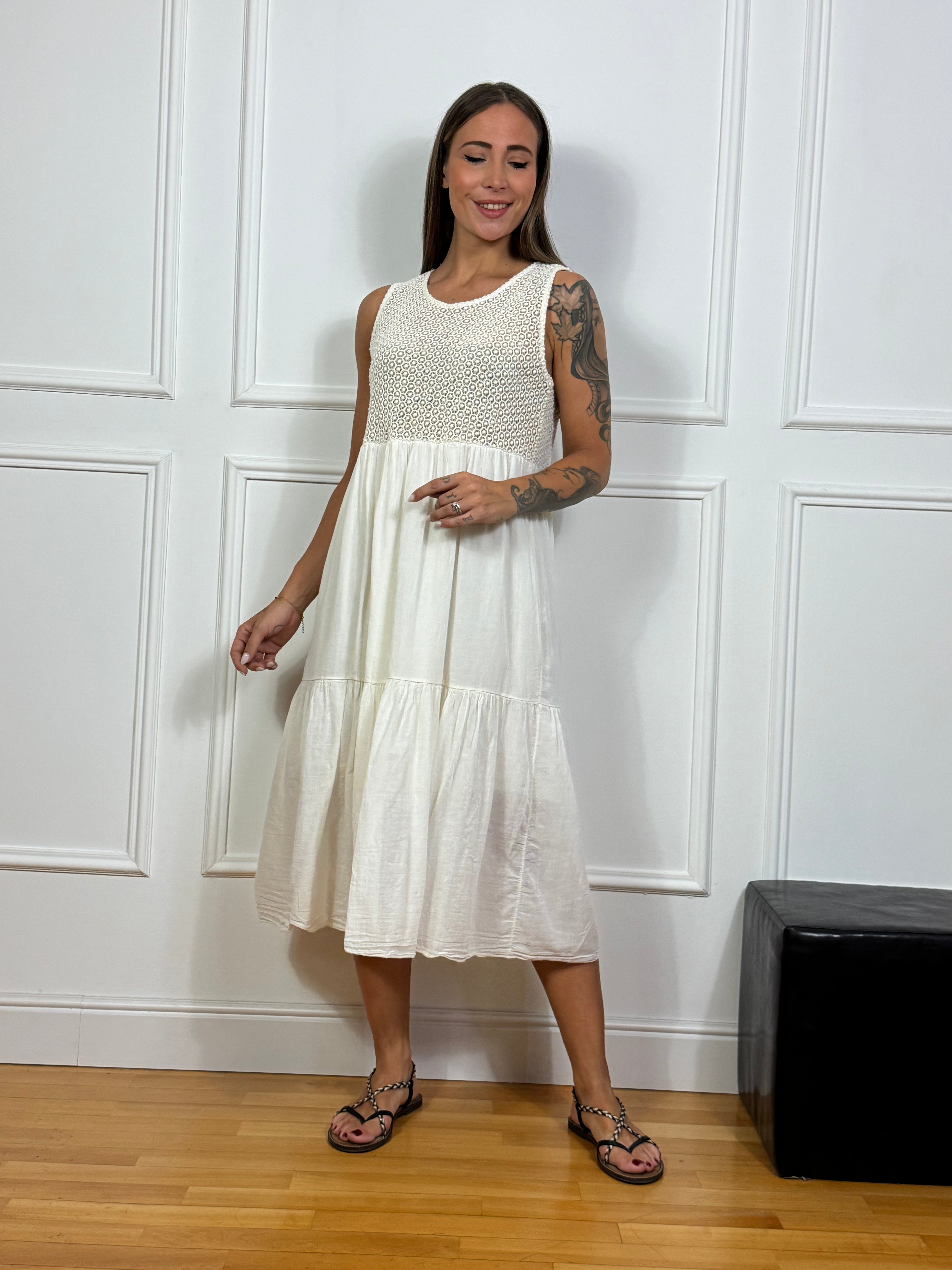 Abito in mussola Victoria ILMH busto crochet