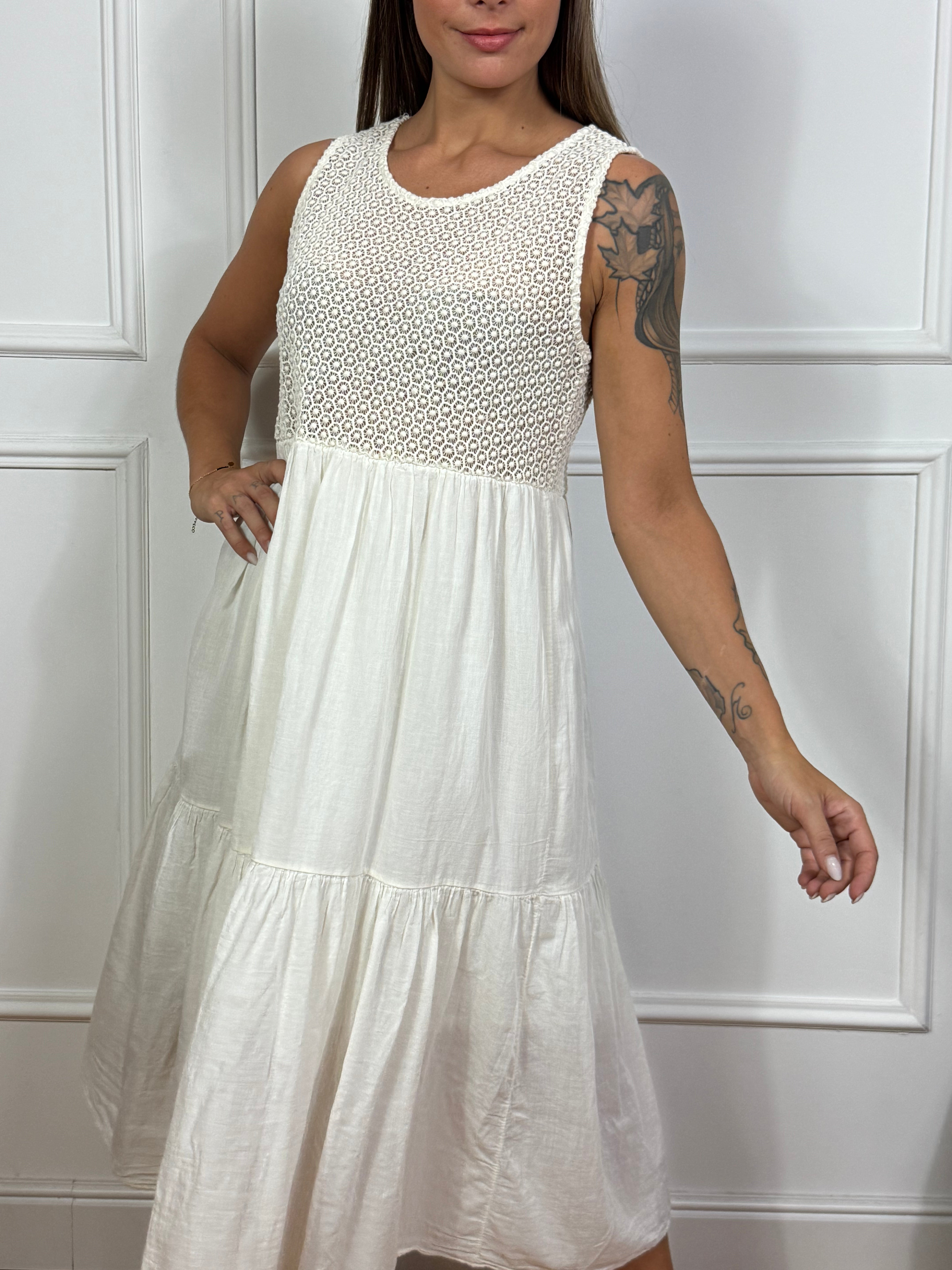 Abito in mussola Victoria ILMH busto crochet