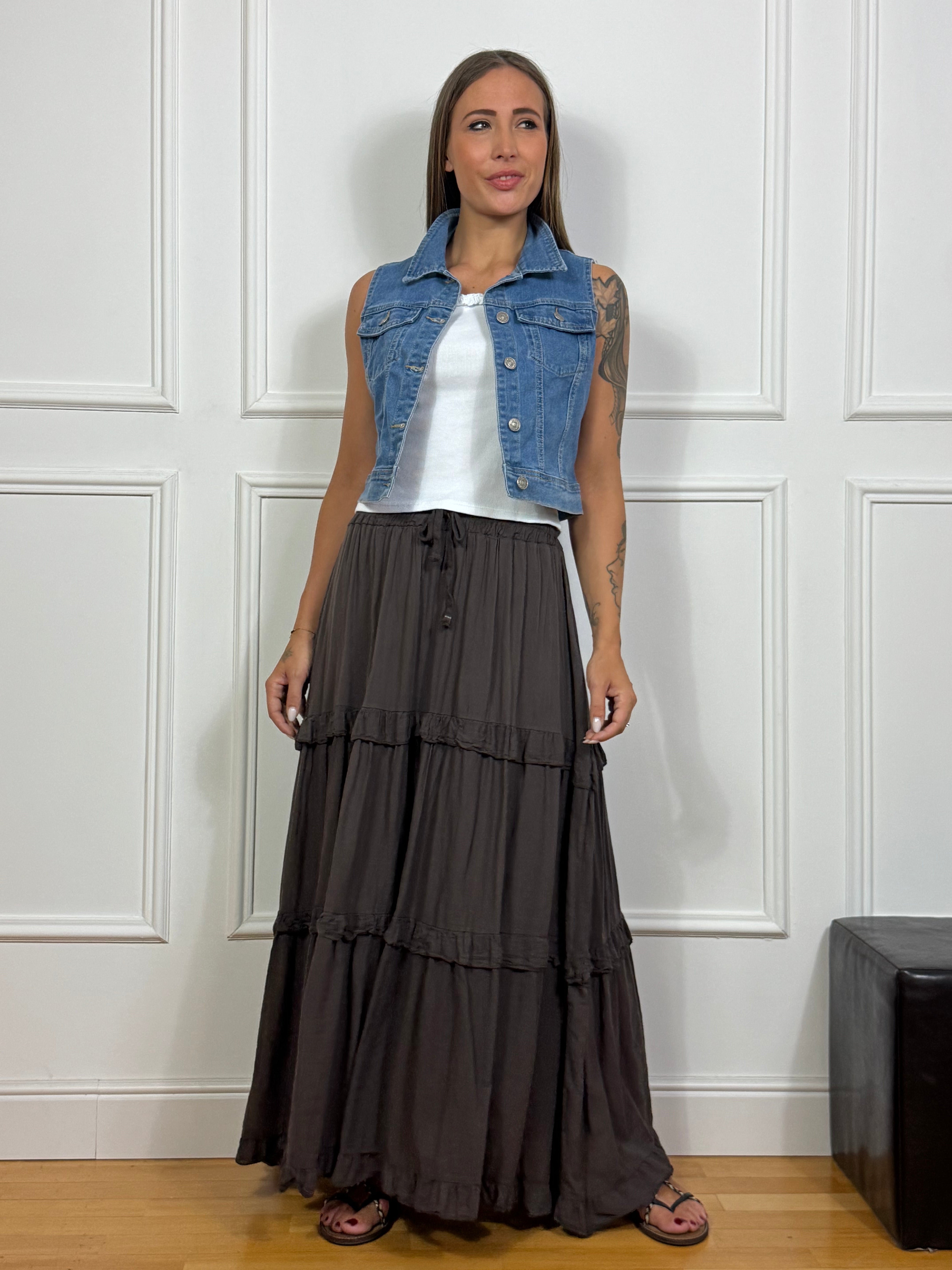 Gilet giacca smanicata Victoria ILMH in jeans