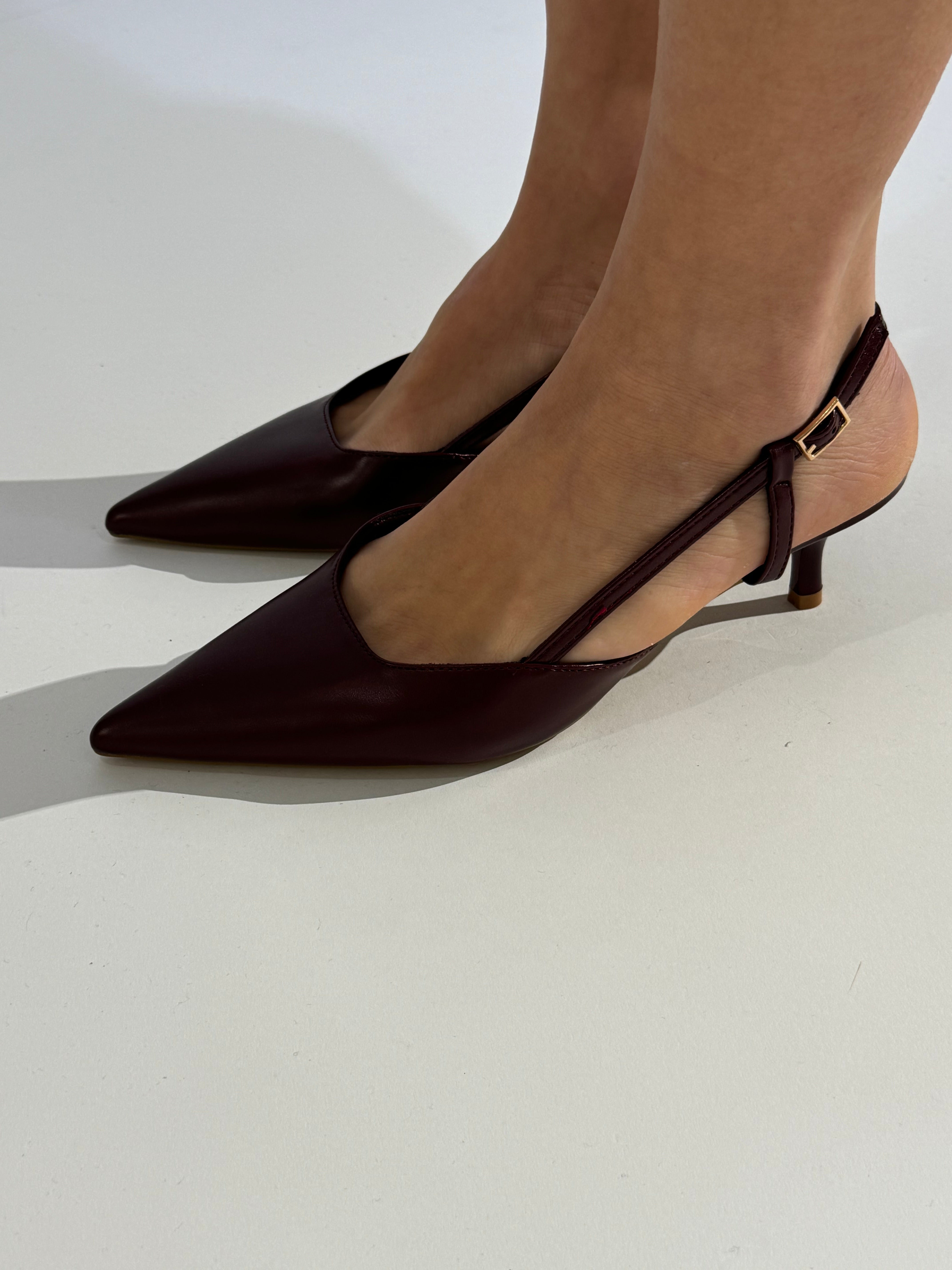 Scarpa slingback a punta con tacco BORDEAUX