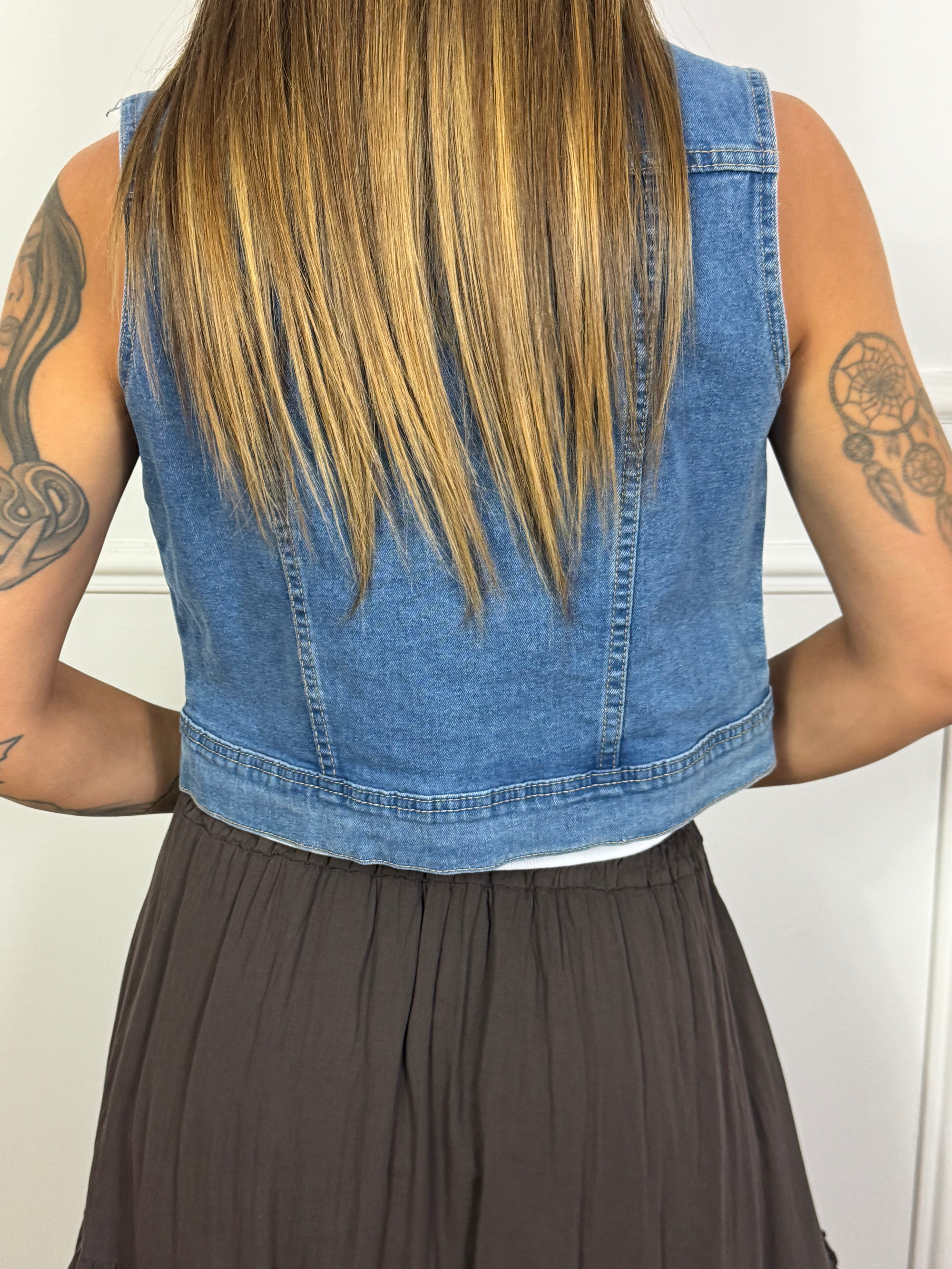 Gilet giacca smanicata Victoria ILMH in jeans