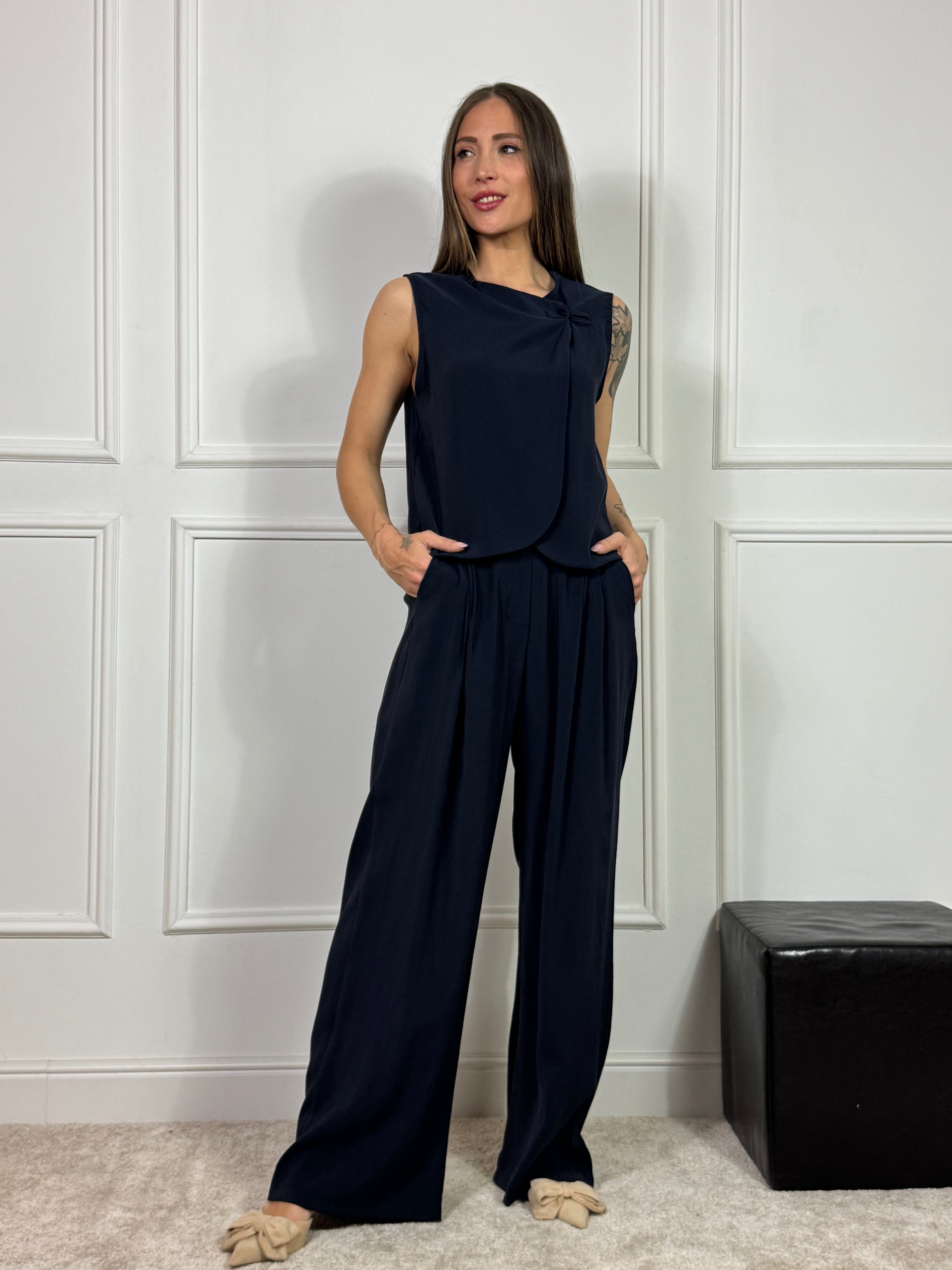 Pantalone palazzo misto viscosa Victoria ILMH