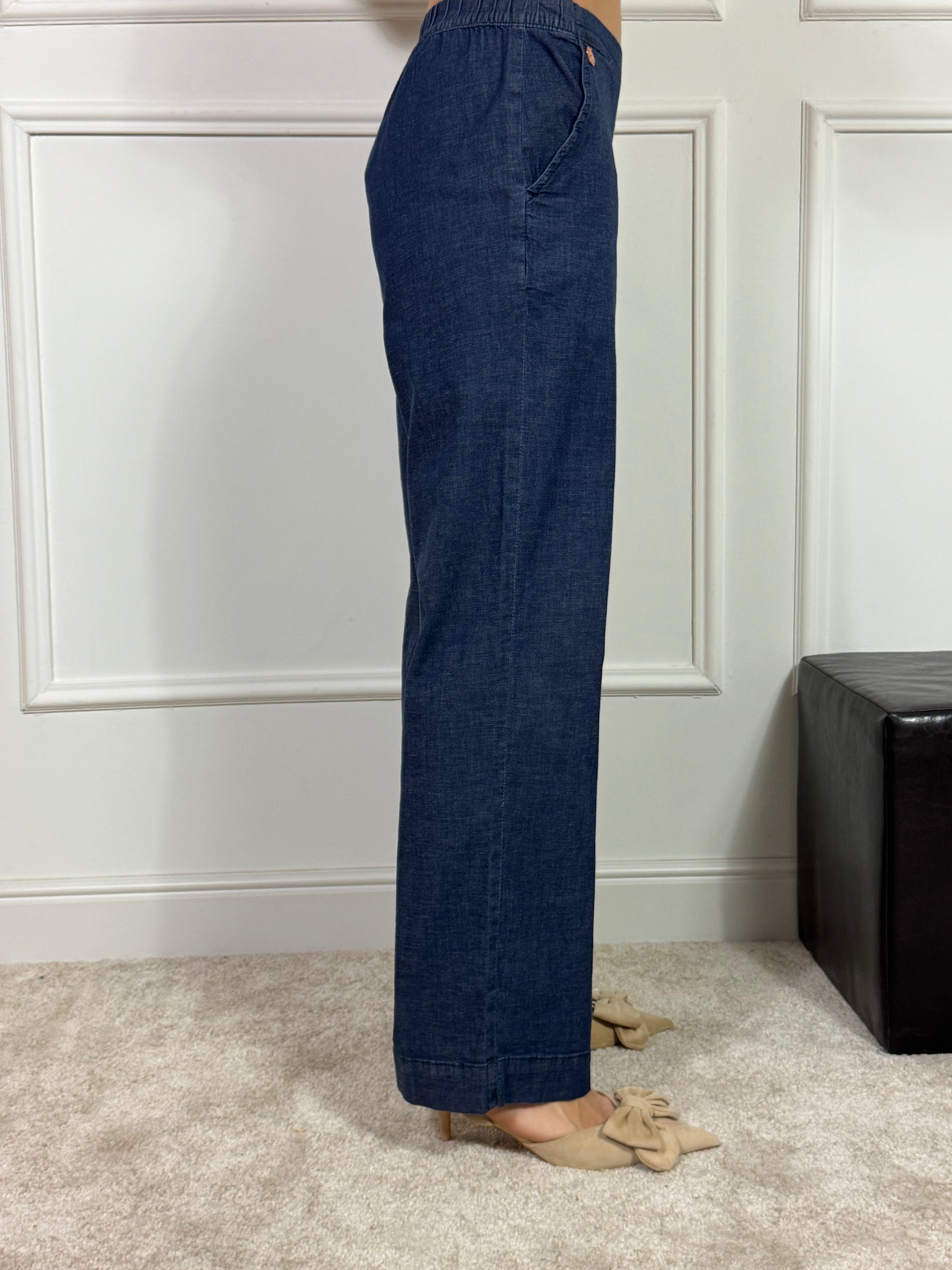Pantalone JEANS CHAMBRAY modello WIDE WITH POCKETS Ragno ART. DS87PE