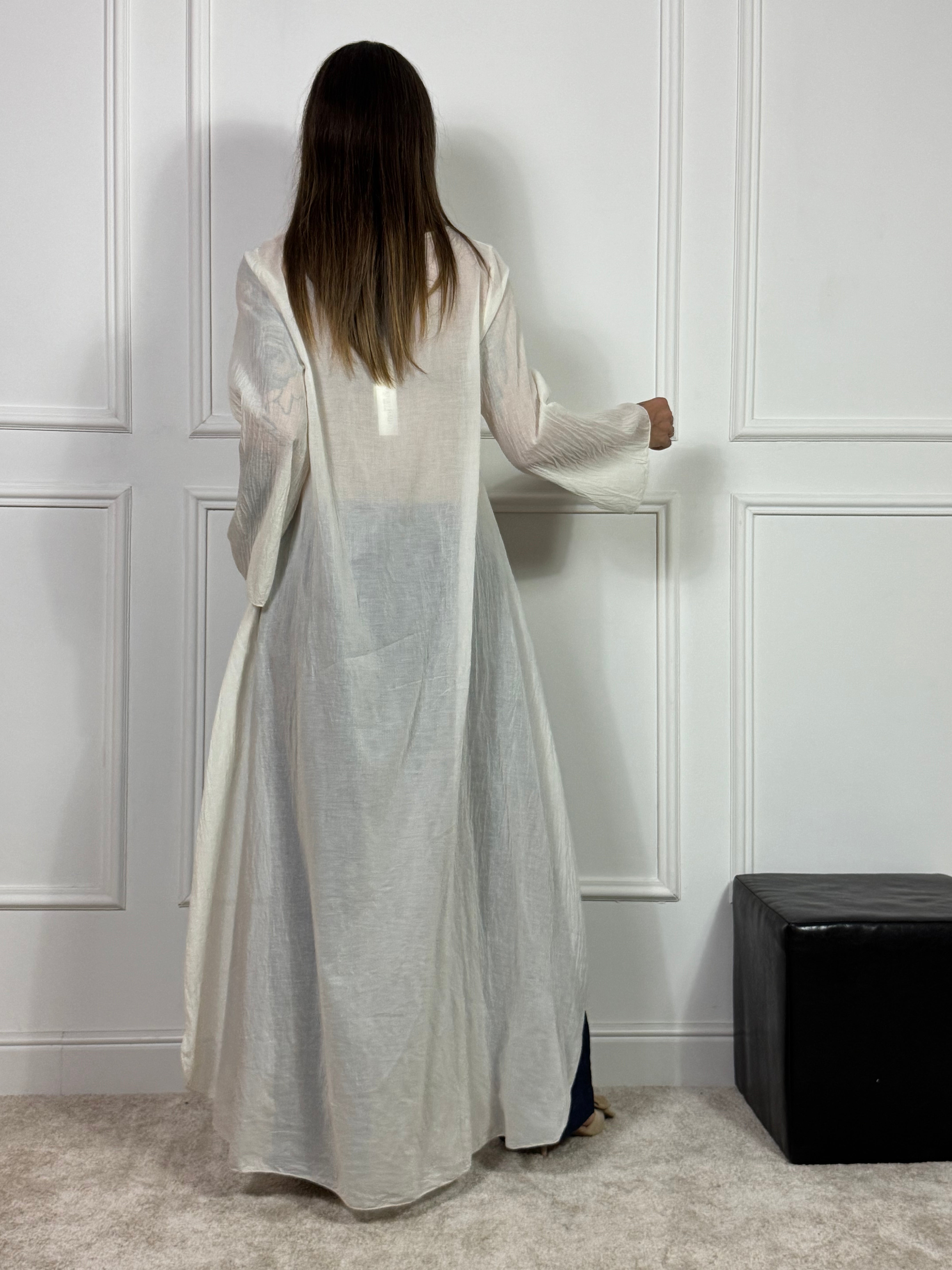 CASACCA PONCHO in mussola di cotone Victoria ILMH con STRASCICO