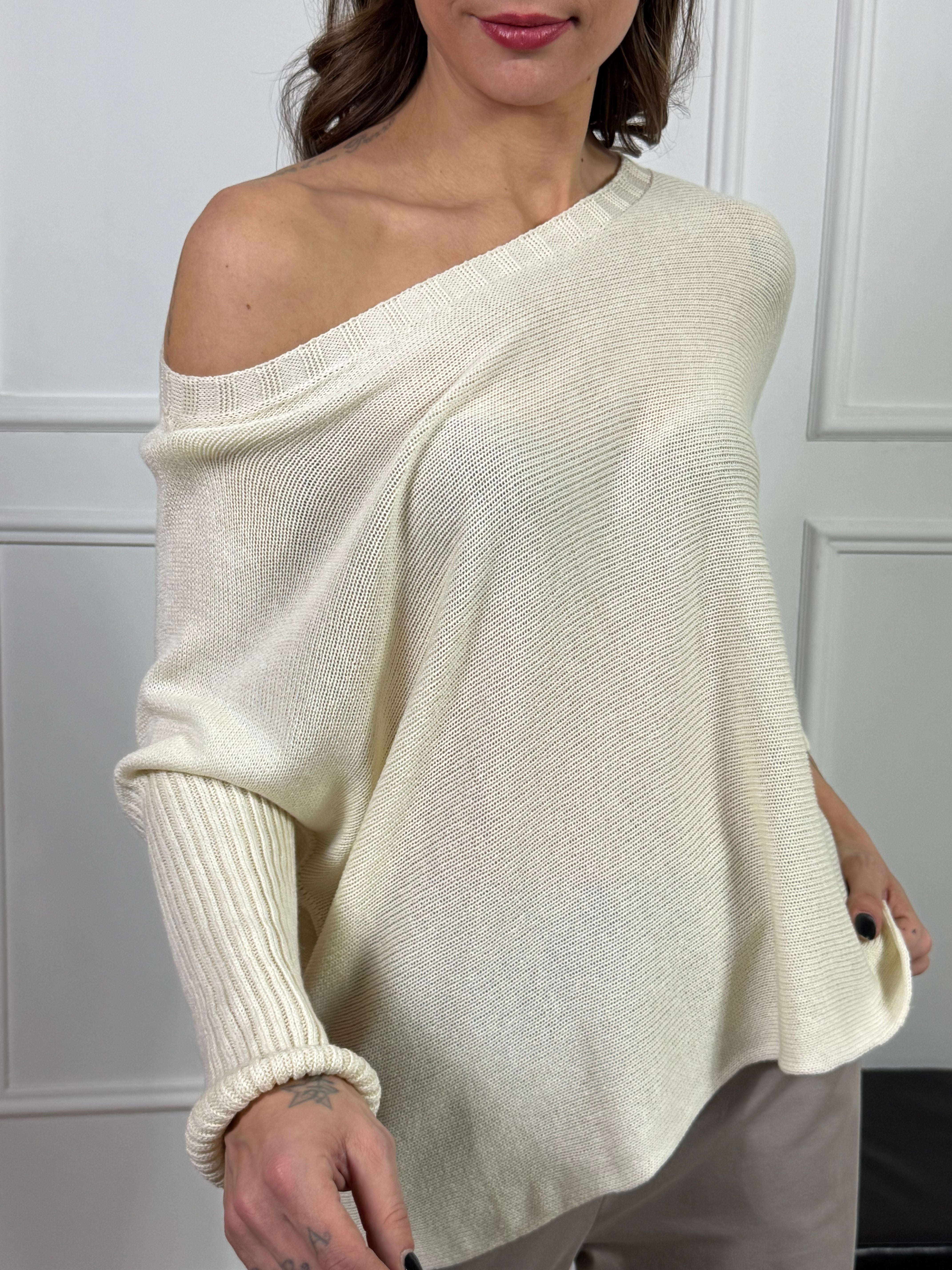 Maglia in COTONE Victoria ILMH MANICA 3/4 E SCOLLO CANNETTATI