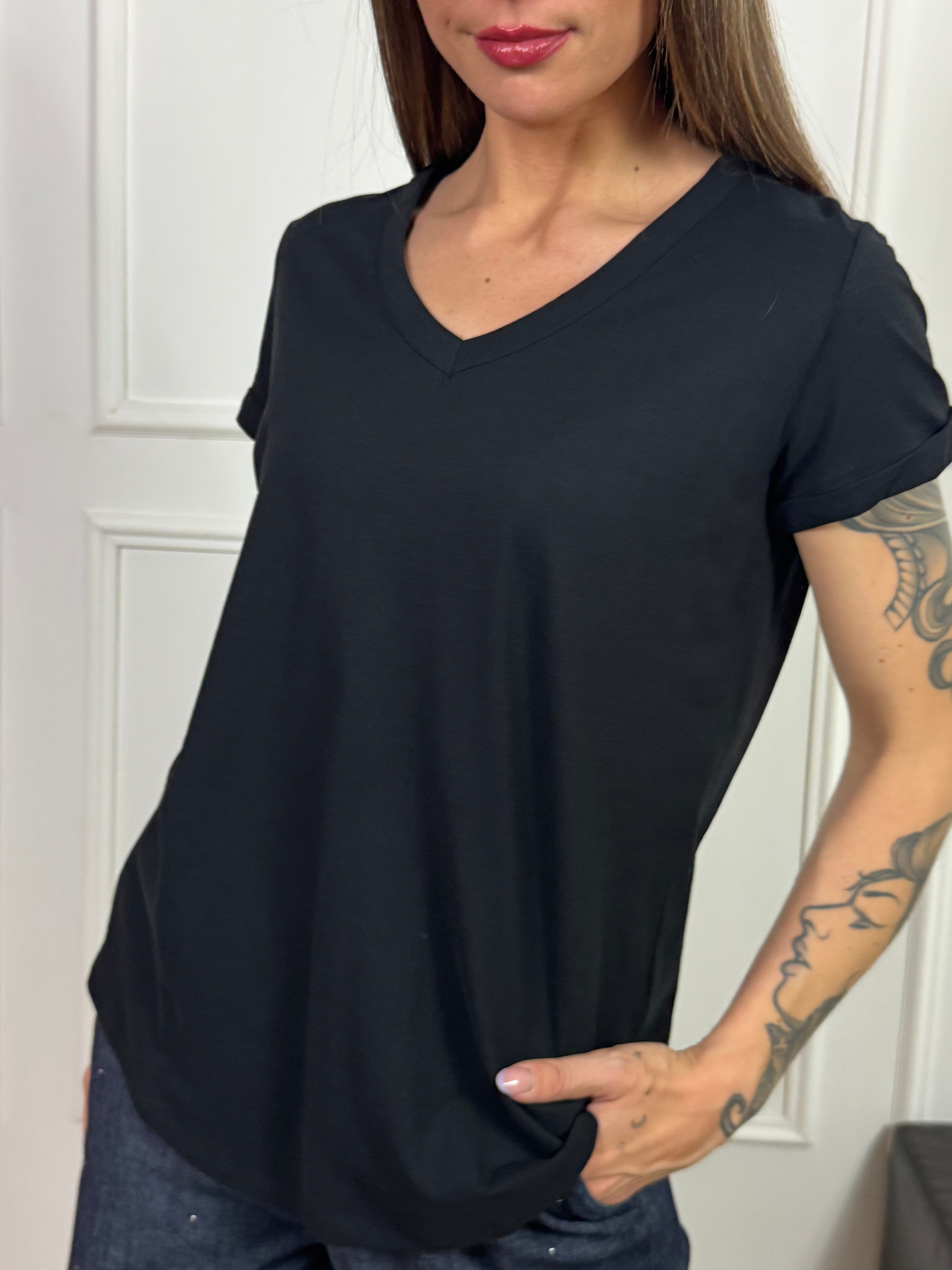 T-SHIRT SCOLLO V Ragno ART. DN36T8