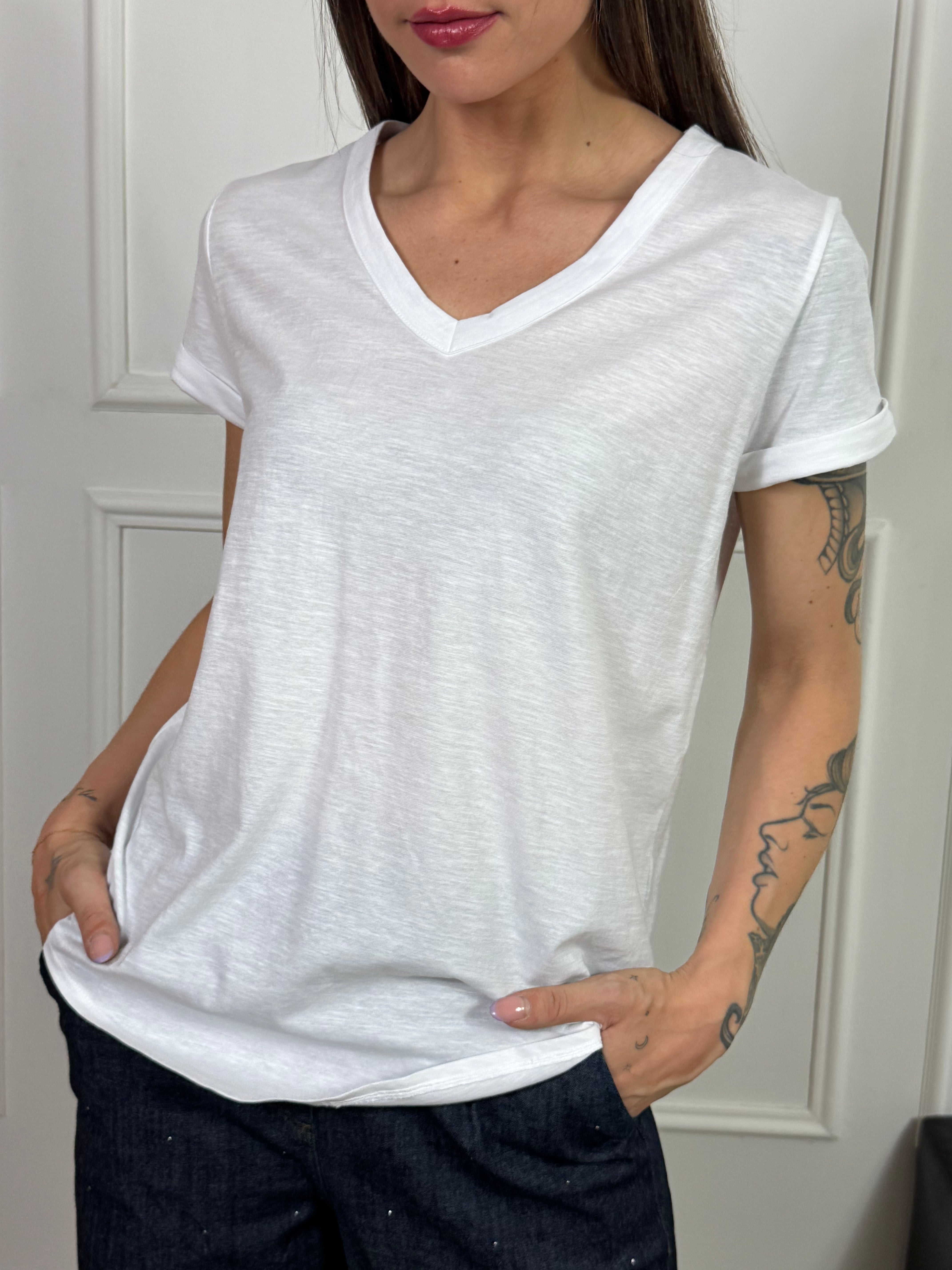 T-SHIRT SCOLLO V Ragno ART. DN36T8