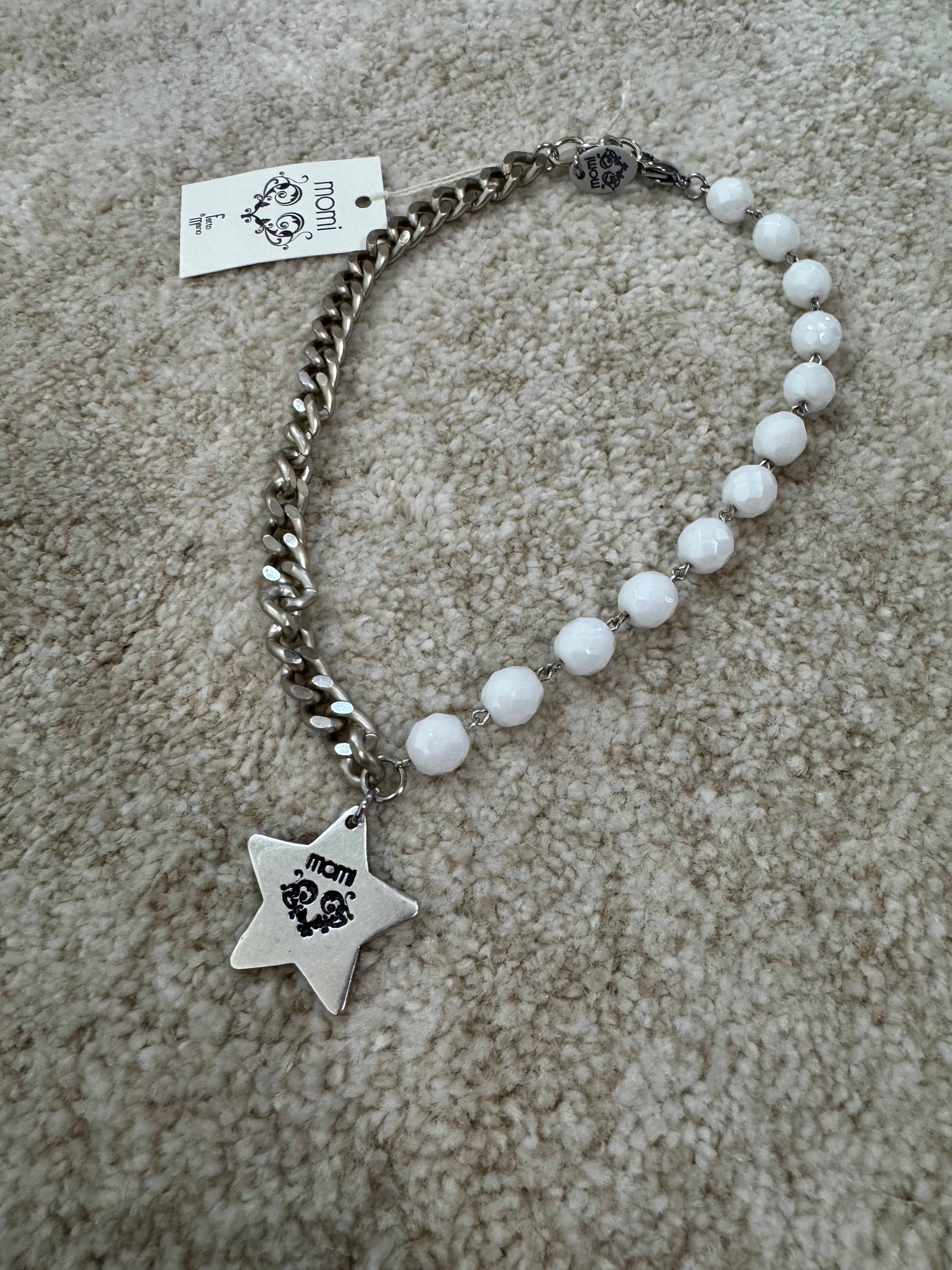 COLLANA CORTA / BRACCIALE DOPPIO GIRO Momi FRANCESCA- catena ARGENTO- ciondolo STELLA