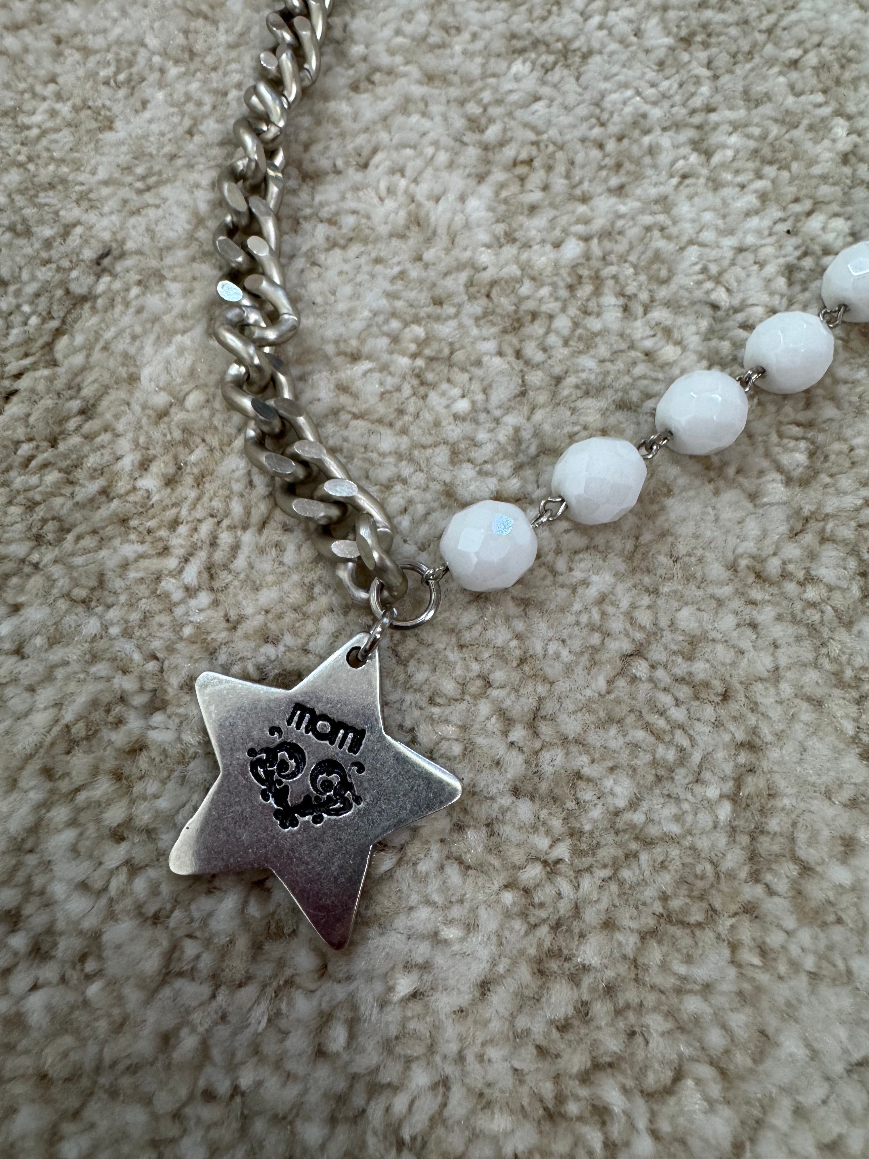 COLLANA CORTA / BRACCIALE DOPPIO GIRO Momi FRANCESCA- catena ARGENTO- ciondolo STELLA