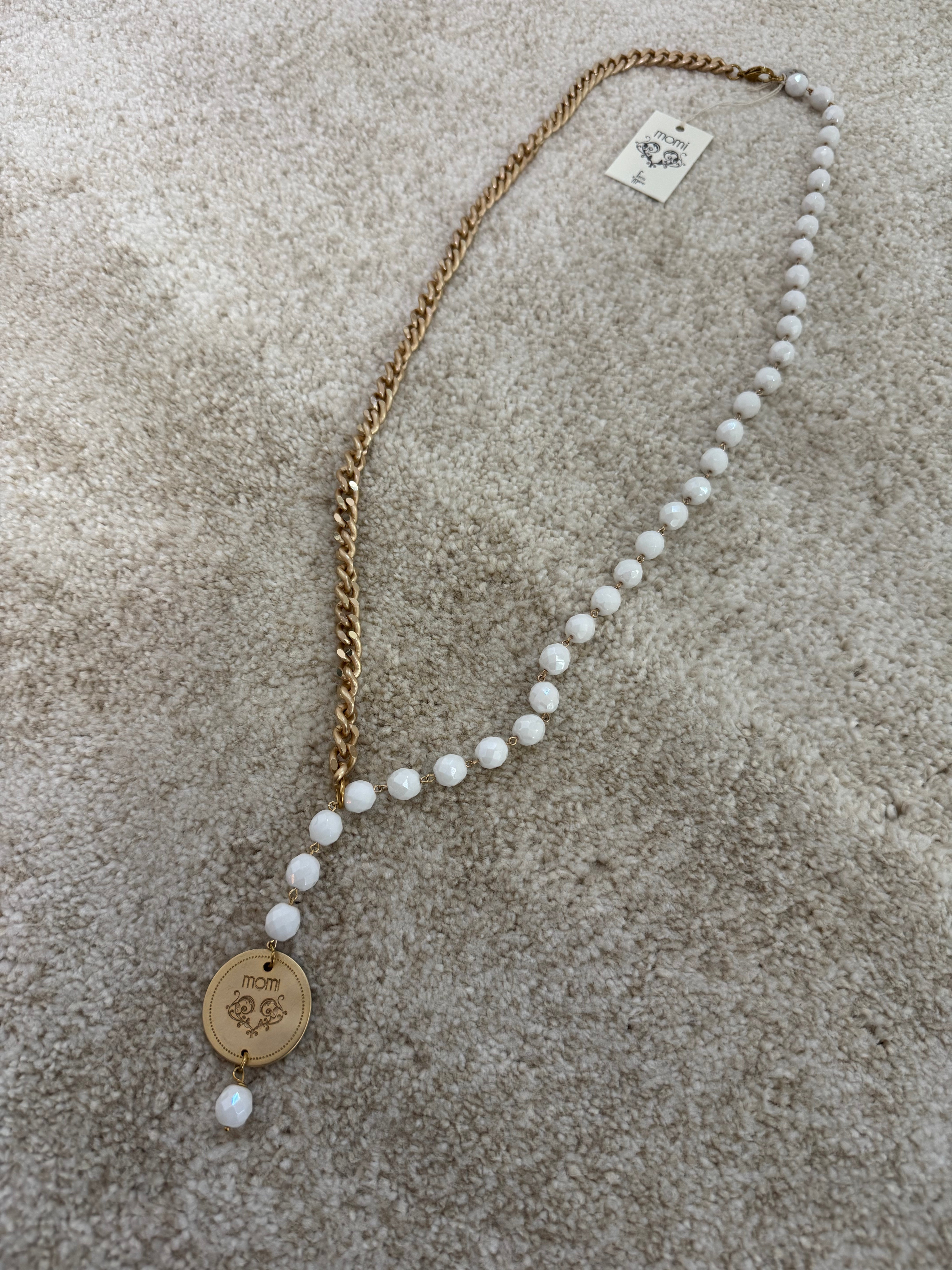 Collana Momi FRANCESCA LUNGA - catena ORO - ciondolo MEDAGLIA TONDO