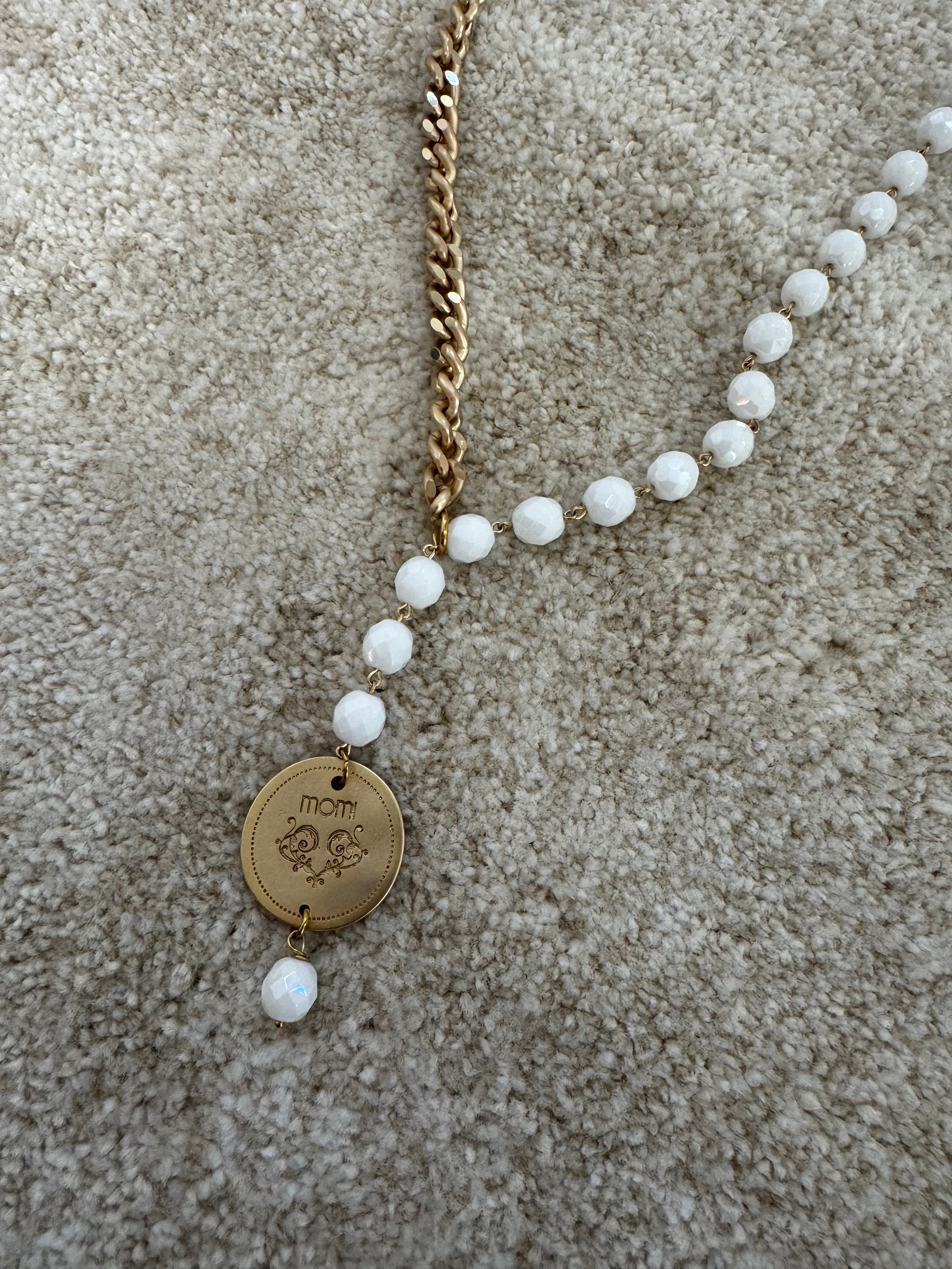 Collana Momi FRANCESCA LUNGA - catena ORO - ciondolo MEDAGLIA TONDO