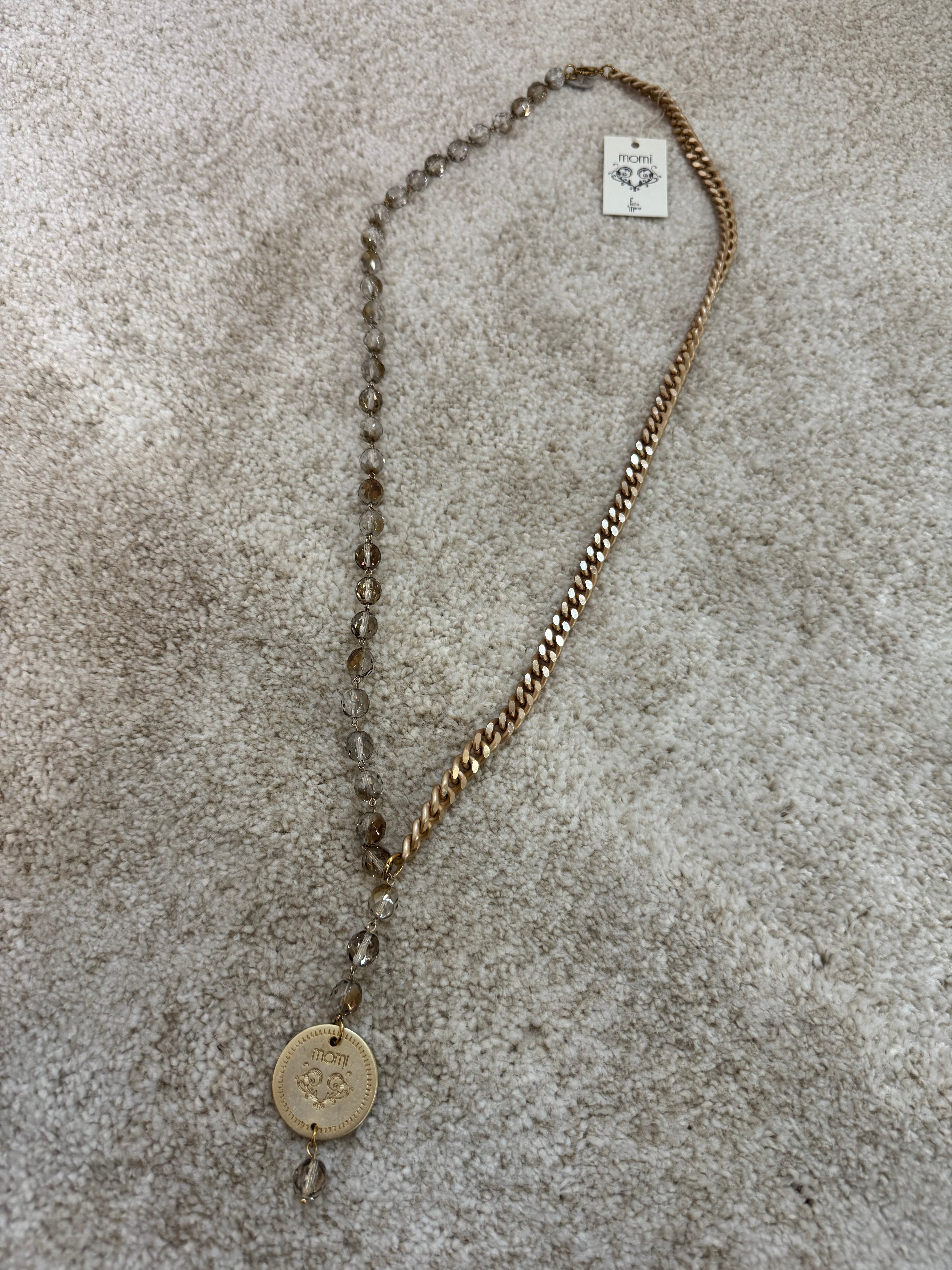 Collana Momi FRANCESCA LUNGA - catena ORO - ciondolo MEDAGLIA TONDO