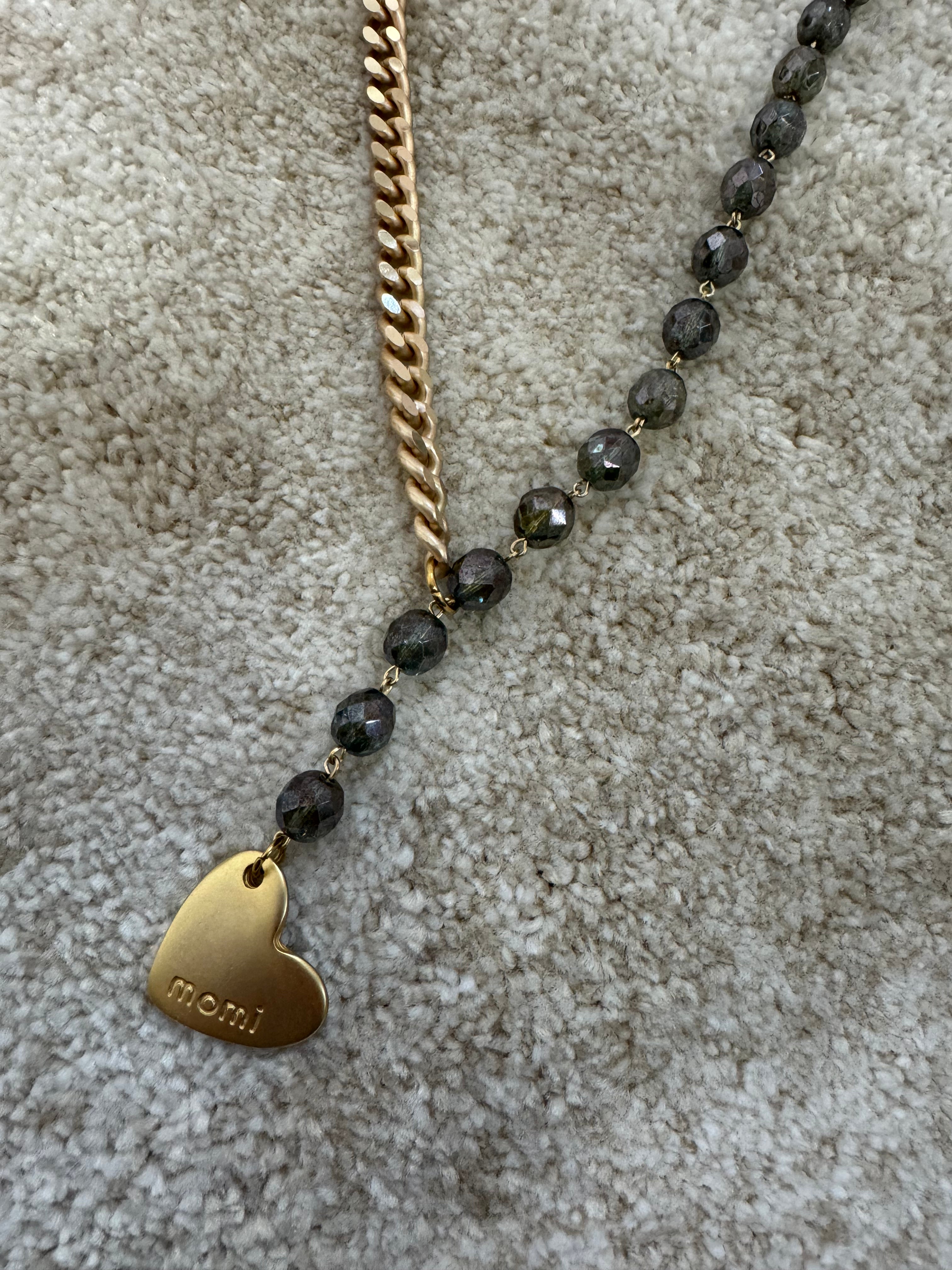 Collana Momi FRANCESCA LUNGA - catena ORO - ciondolo CUORE