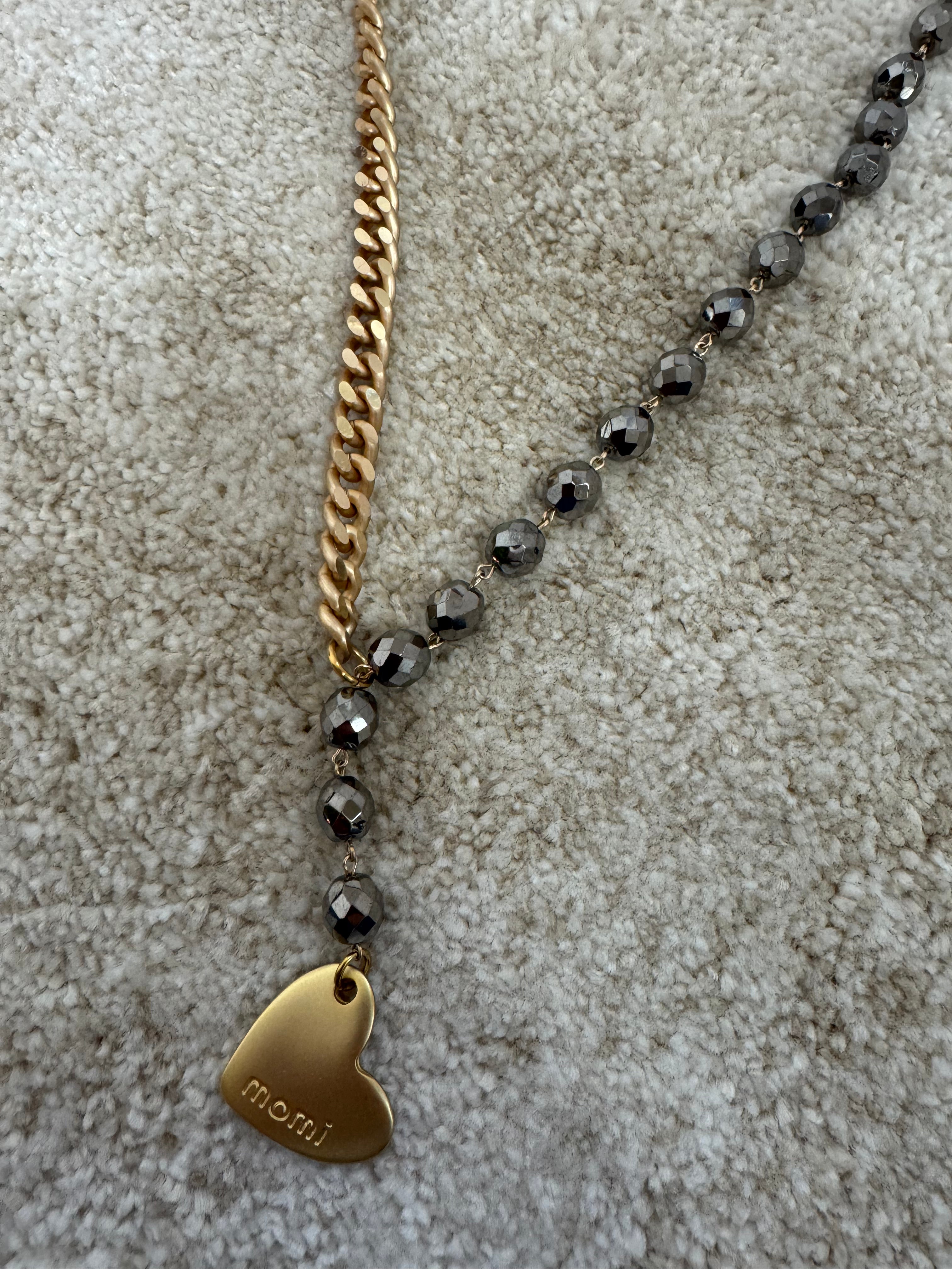 Collana Momi FRANCESCA LUNGA - catena ORO - ciondolo CUORE