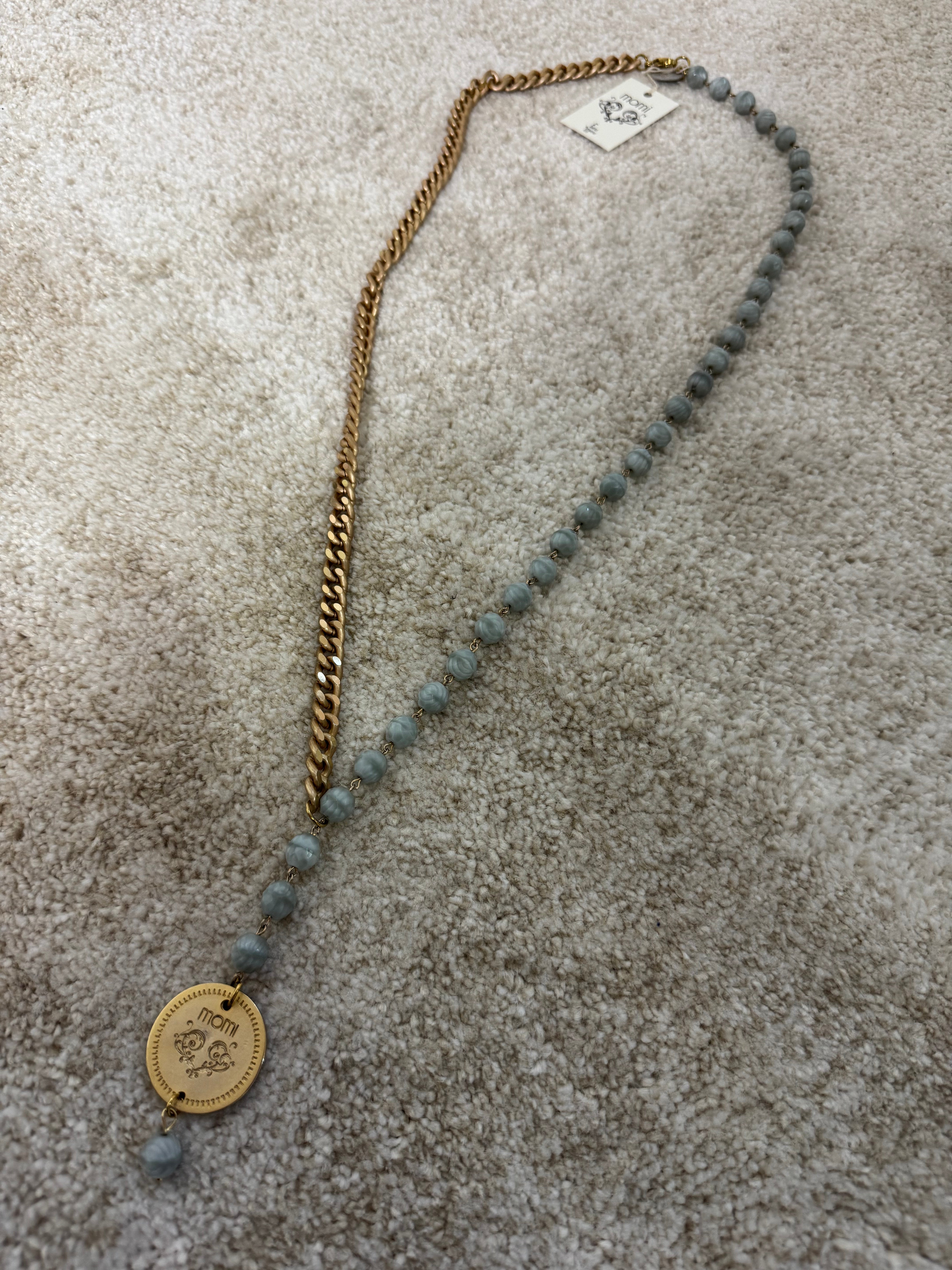 Collana Momi FRANCESCA LUNGA - catena ORO - ciondolo MEDAGLIA TONDO