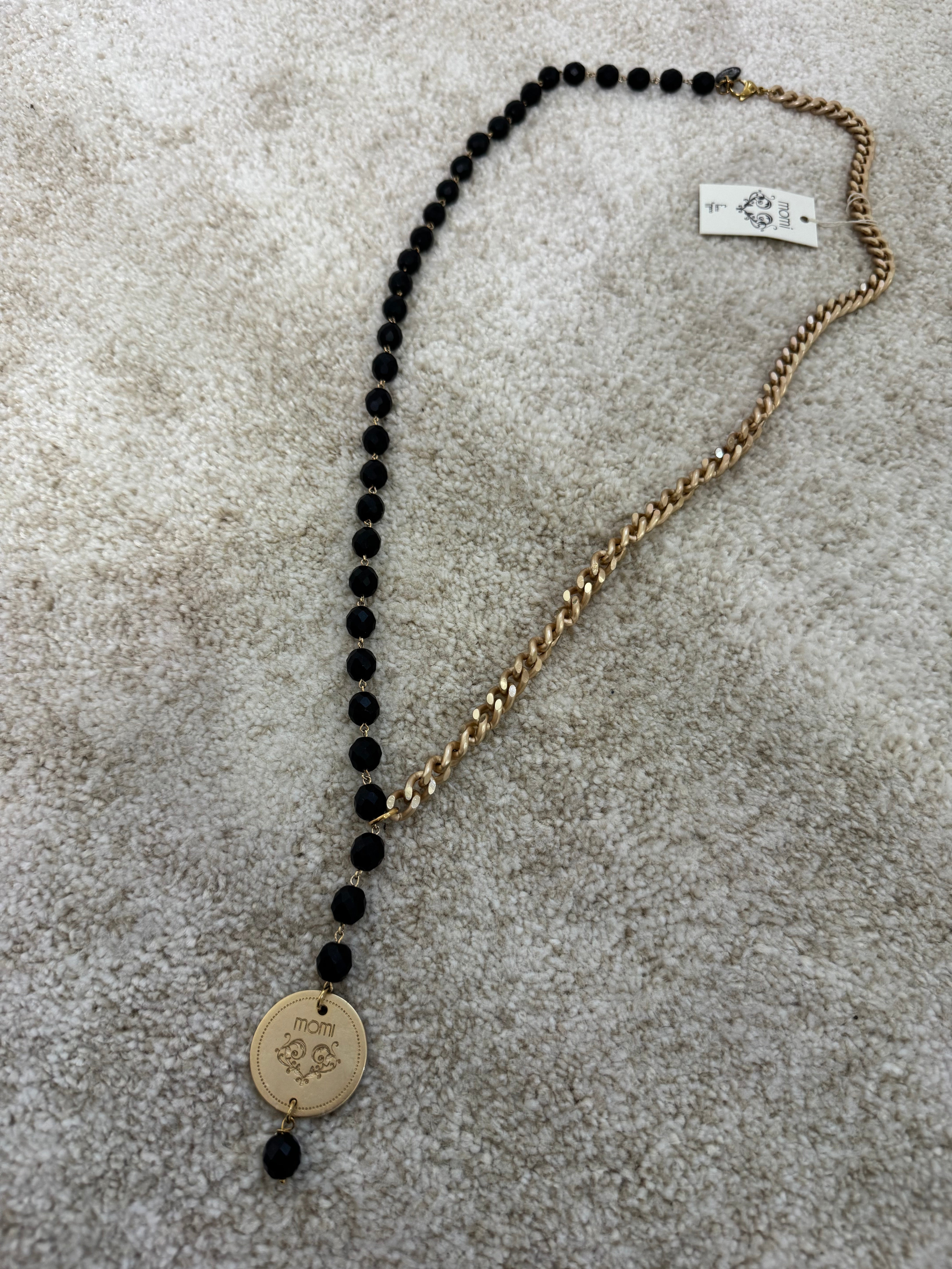 Collana Momi FRANCESCA LUNGA - catena ORO - ciondolo MEDAGLIA TONDO