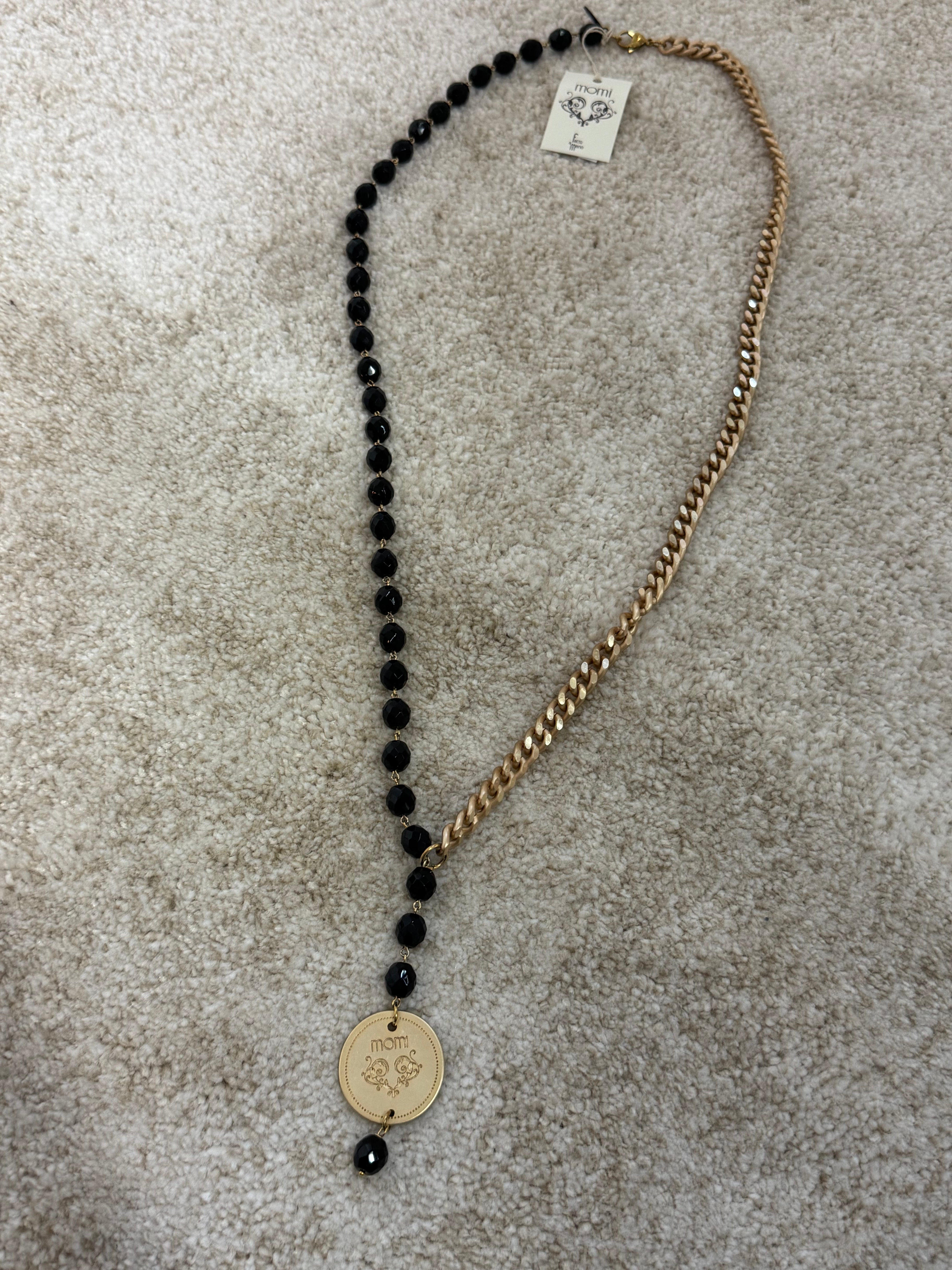 Collana Momi FRANCESCA LUNGA - catena ORO - ciondolo MEDAGLIA TONDO