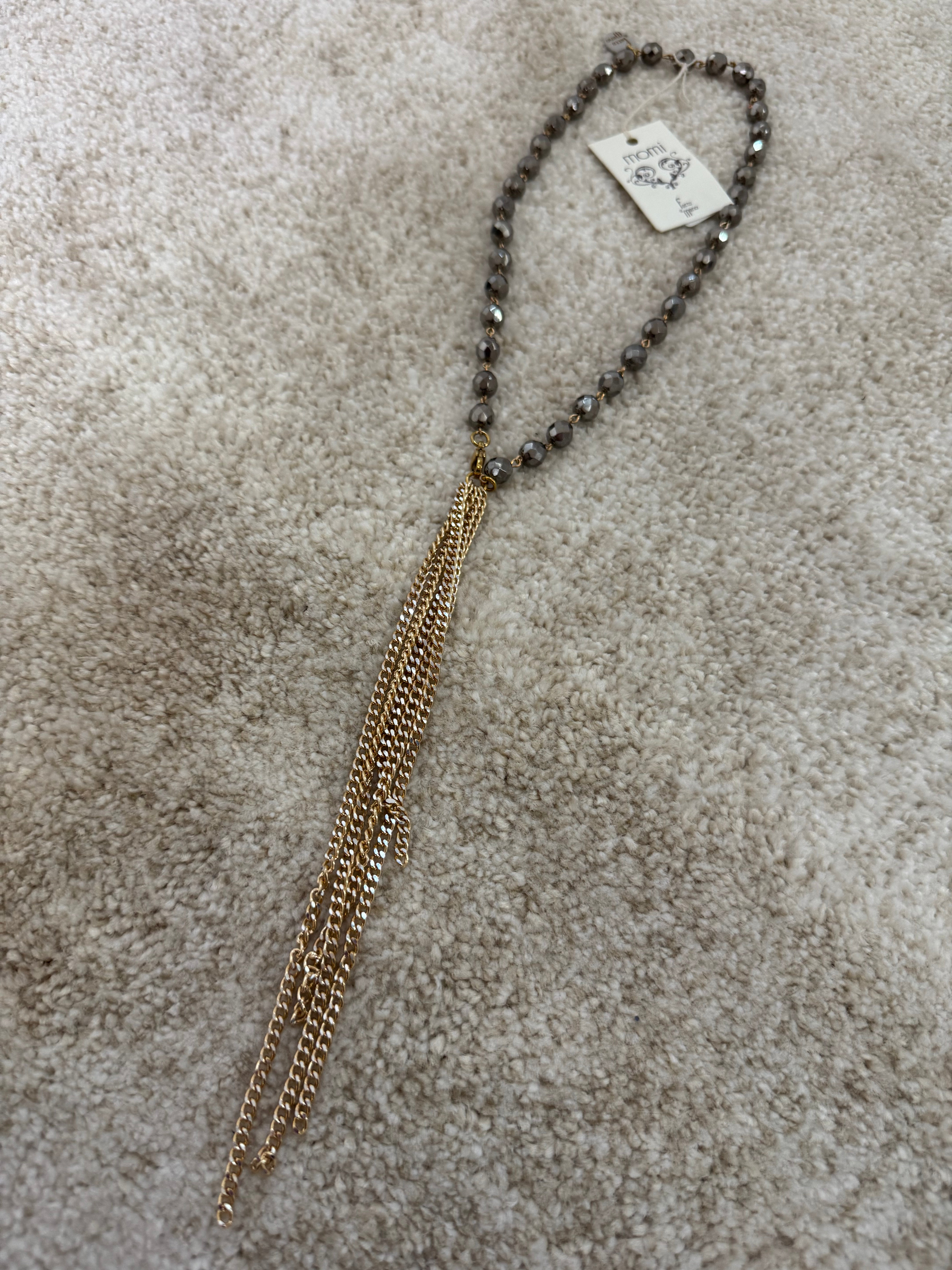 Collana cravattina Momi LILLY CON CRISTALLI O PERLE - catena ORO