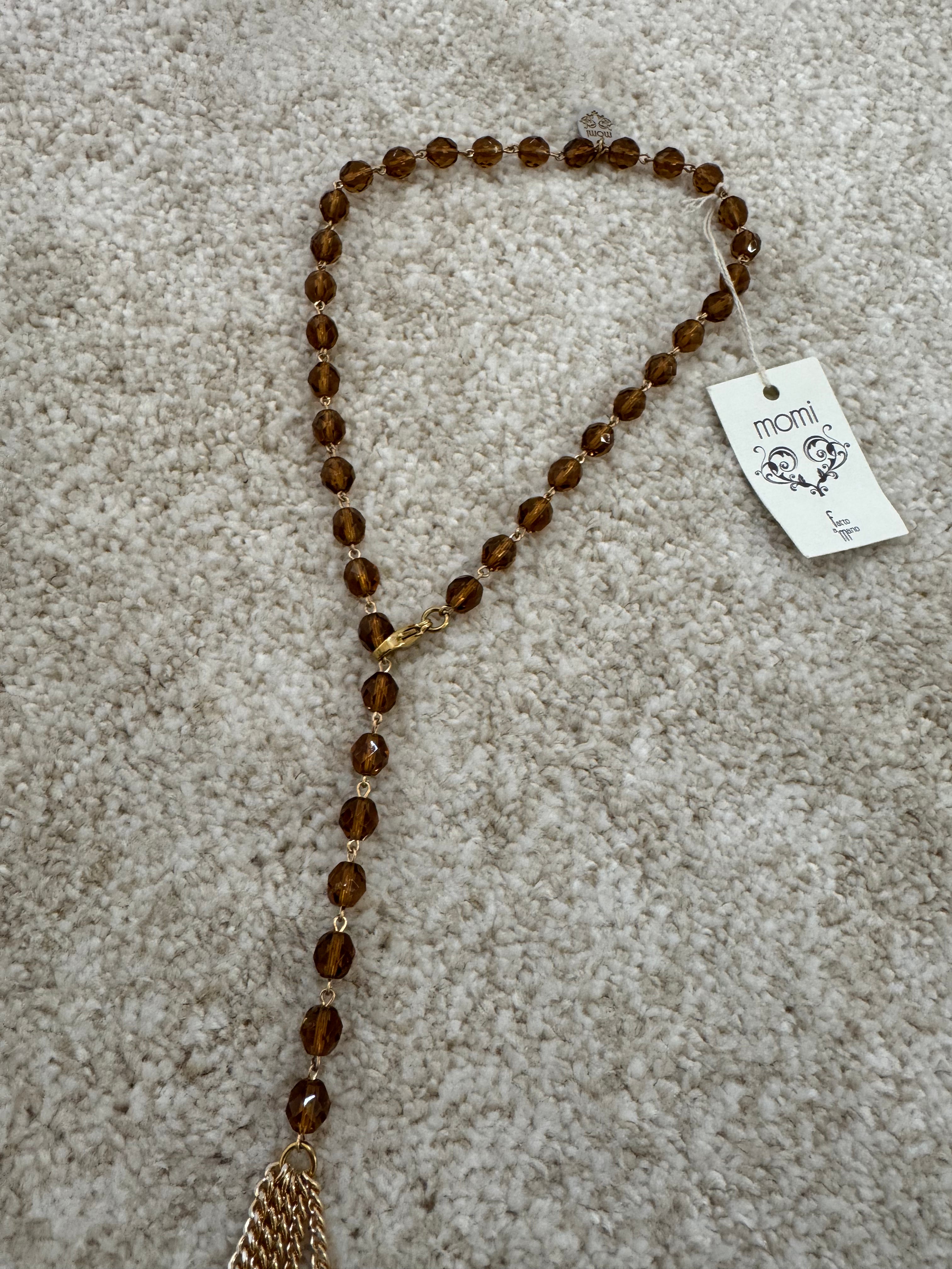 Collana cravattina Momi LILLY CON CRISTALLI O PERLE - catena ORO