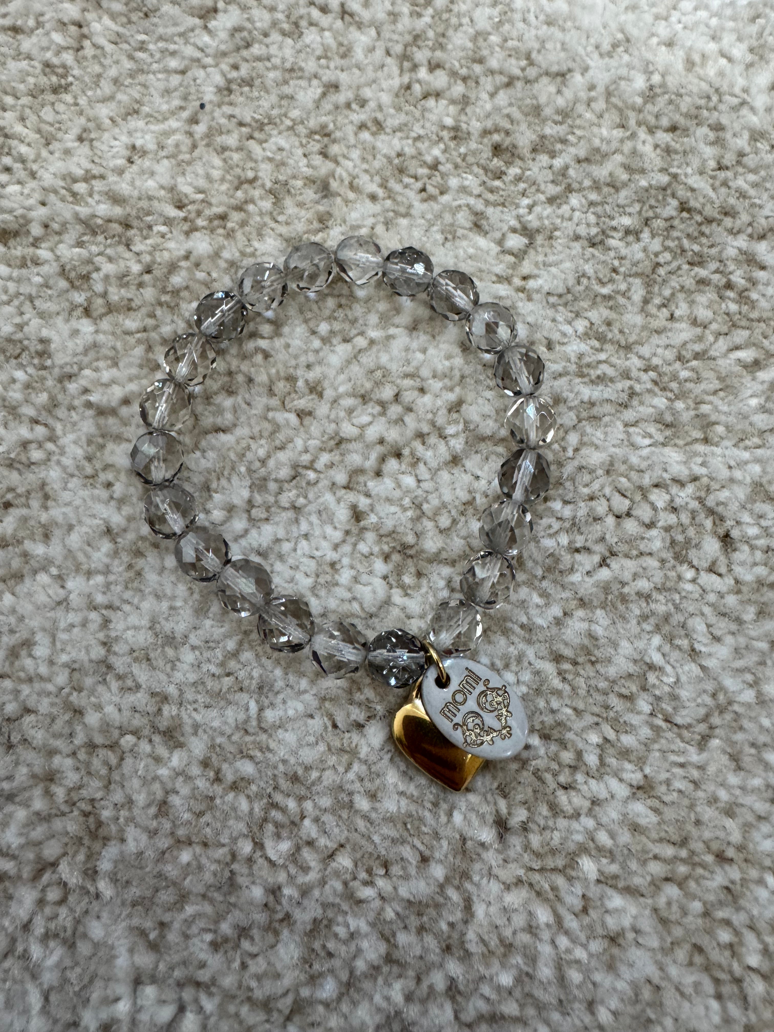 Bracciale con elastico Momi cristalli e ciondoli