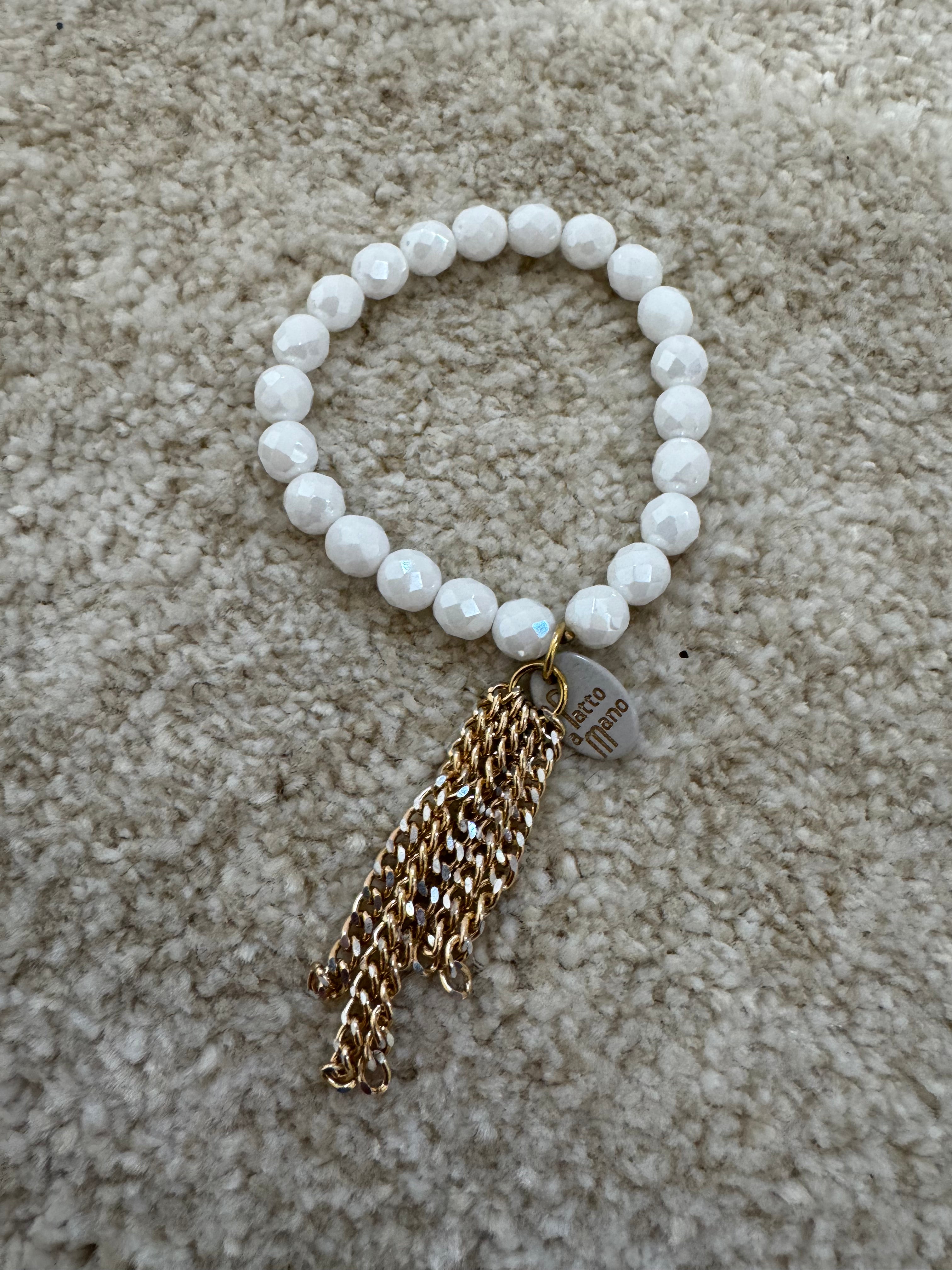 Bracciale con elastico Momi cristalli e ciondoli