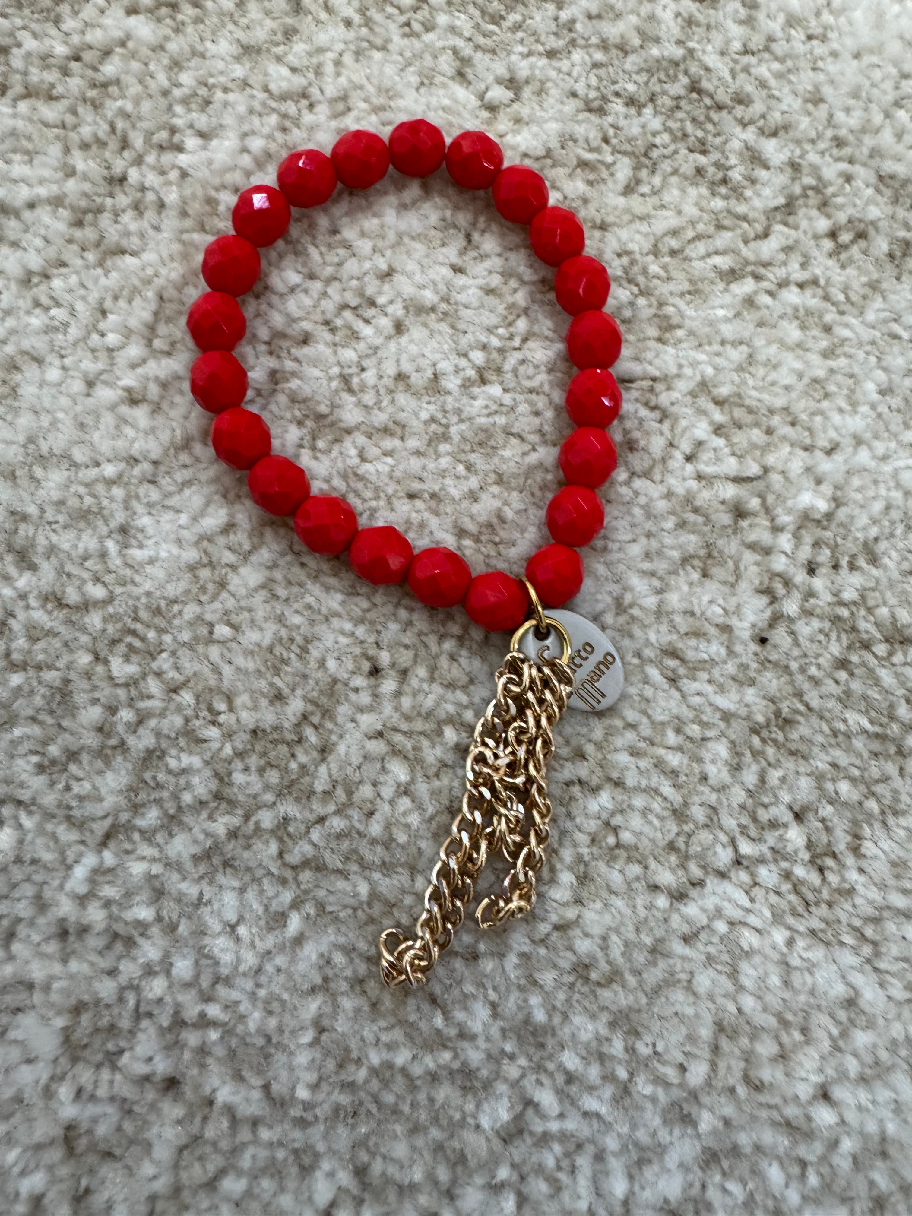 Bracciale con elastico Momi cristalli e ciondoli