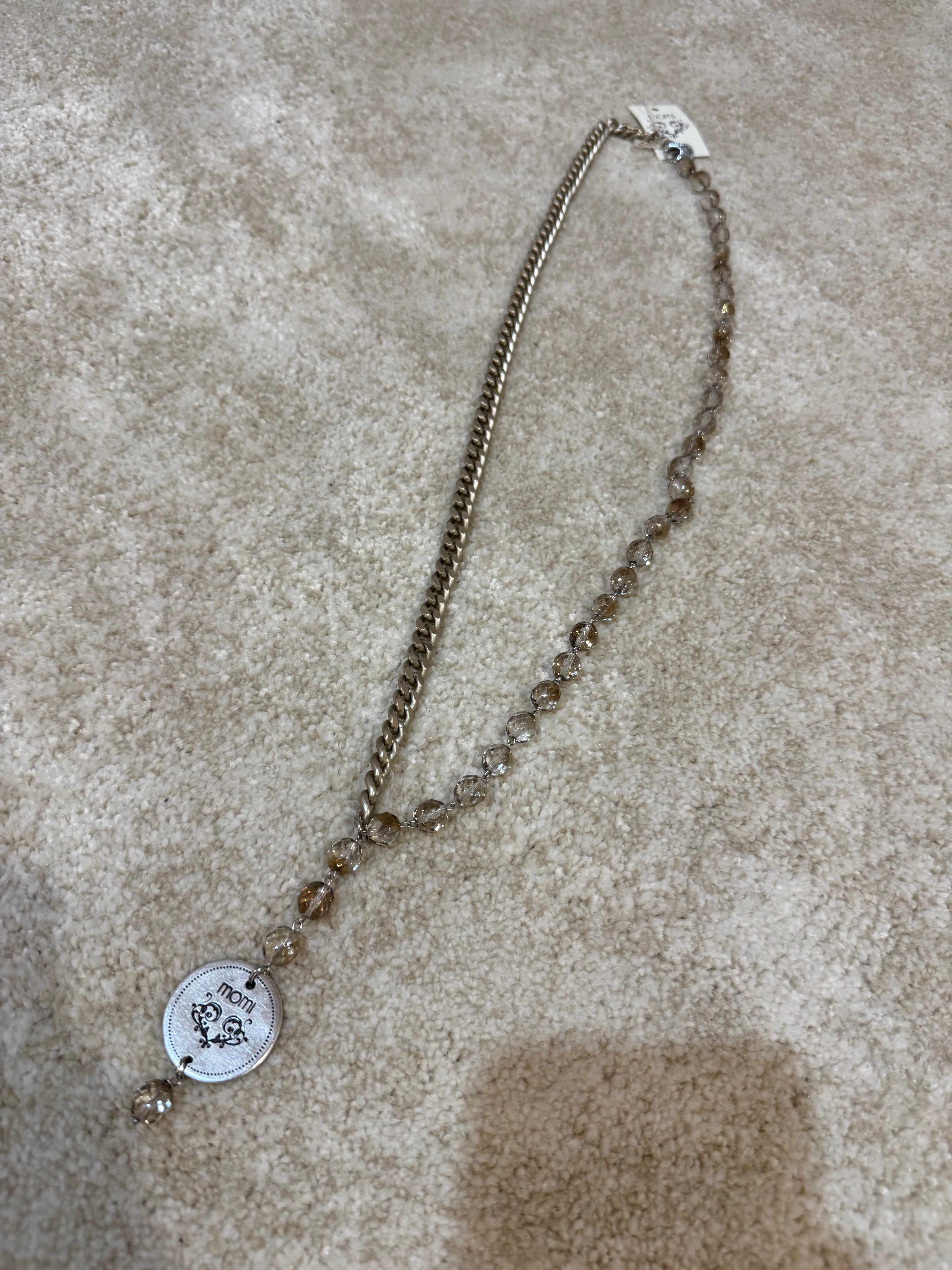 Collana Momi FRANCESCA LUNGA - catena ARGENTO - ciondolo MEDAGLIA TONDO