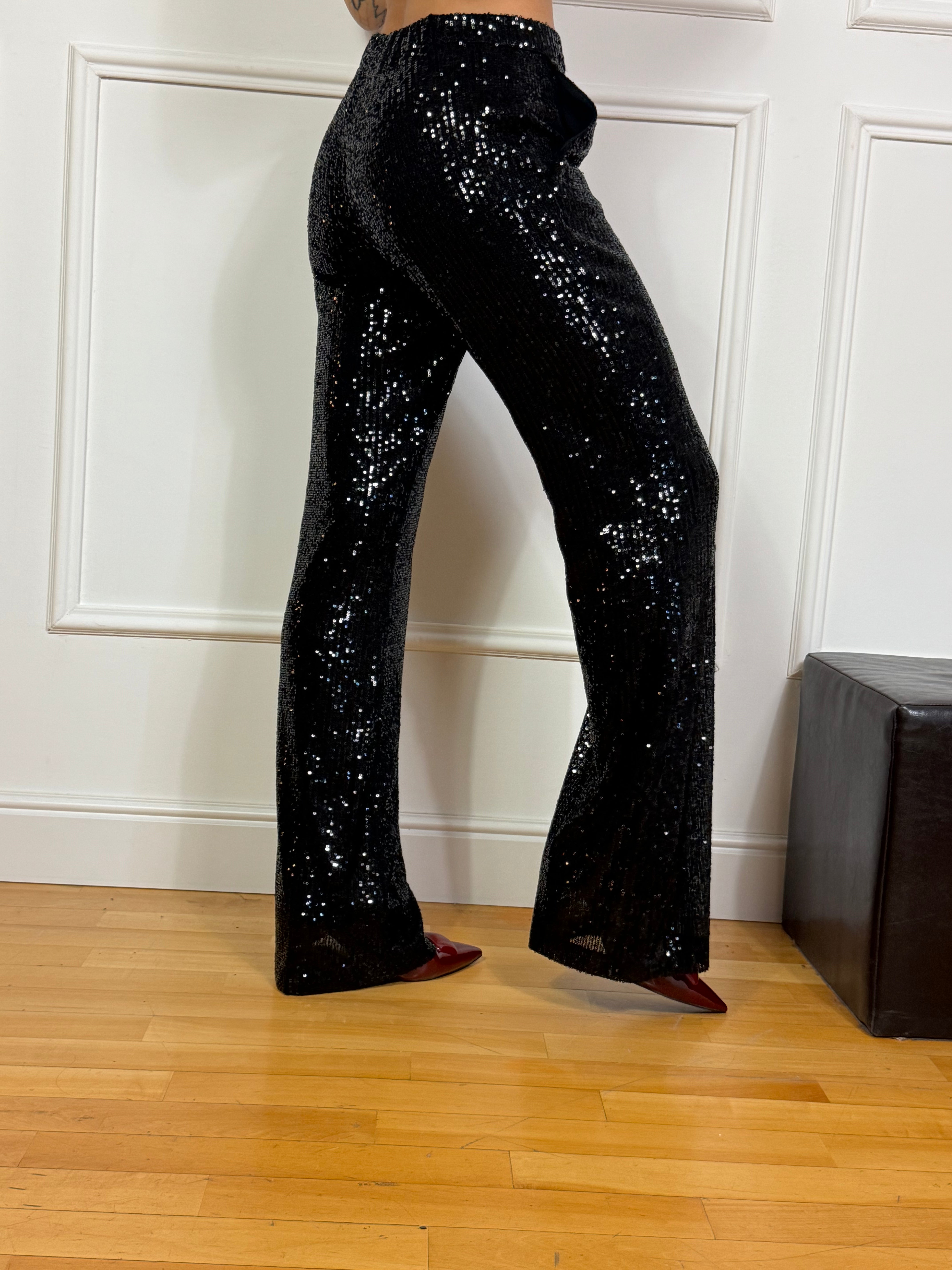 Pantalone a zampa KIKISIX con paillettes