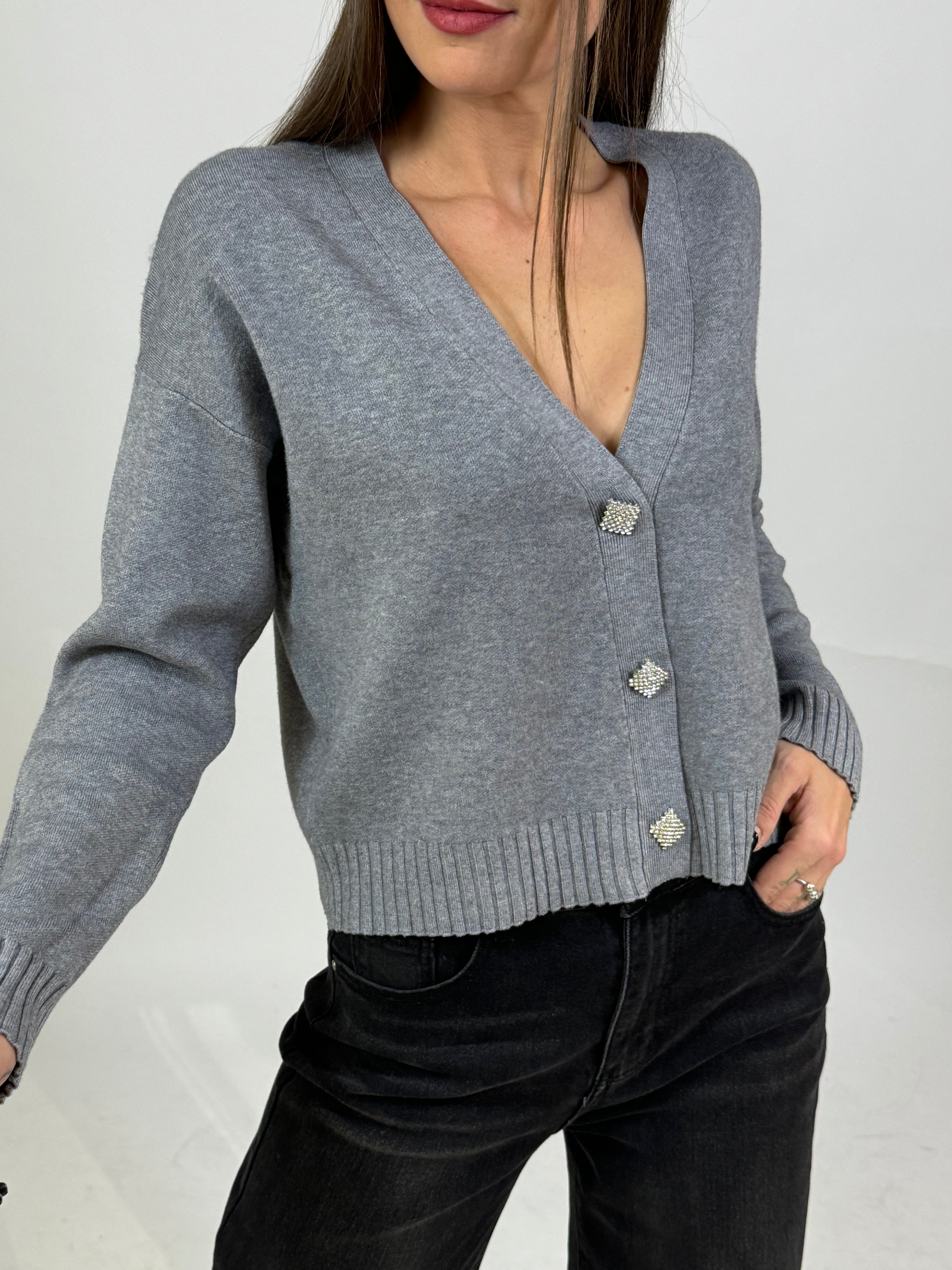 Cardigan bottoni brillanti Victoria ILMH