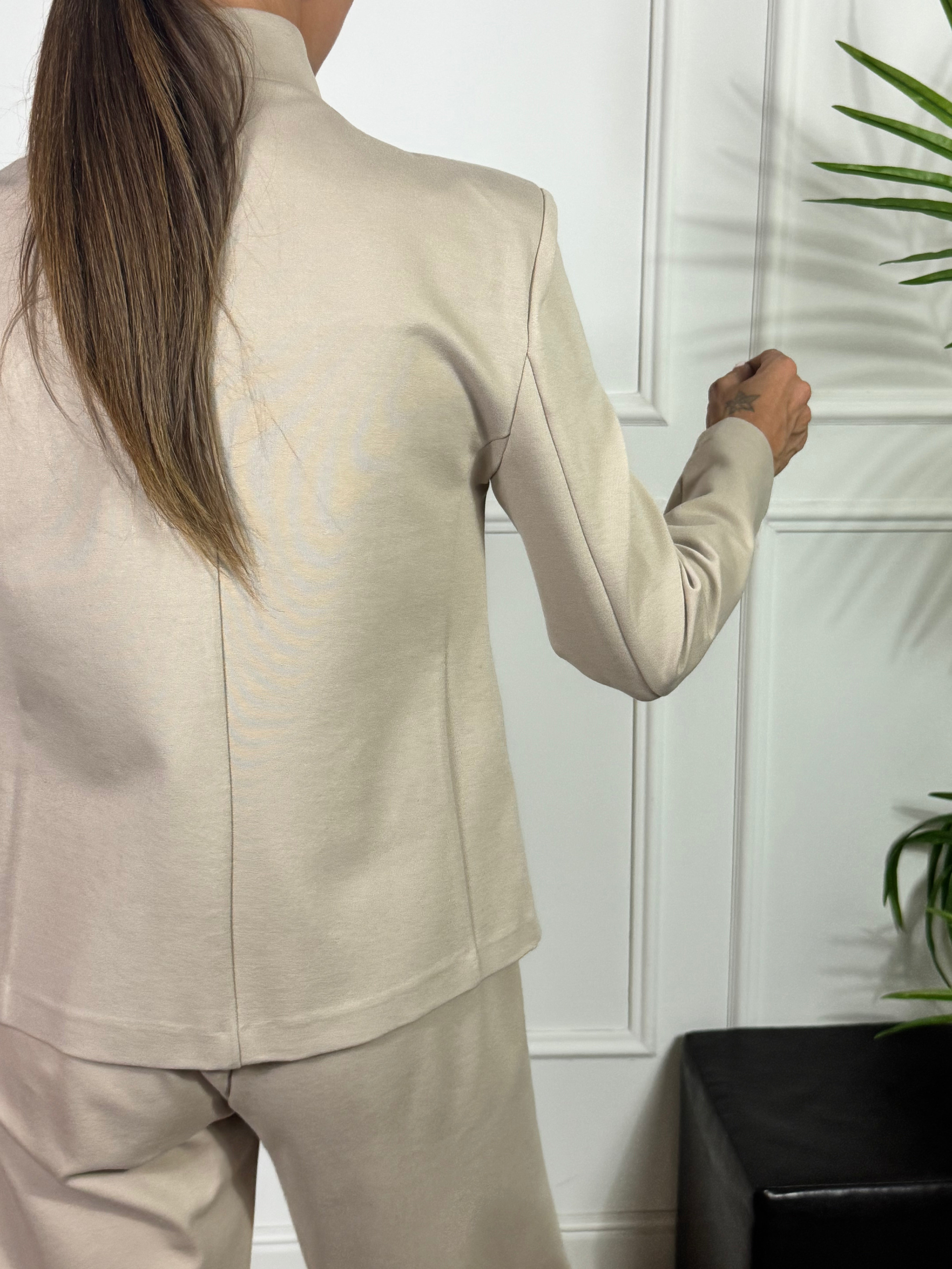Giacca blazer in punto Milano KONTATTO bottoni laterali coreana