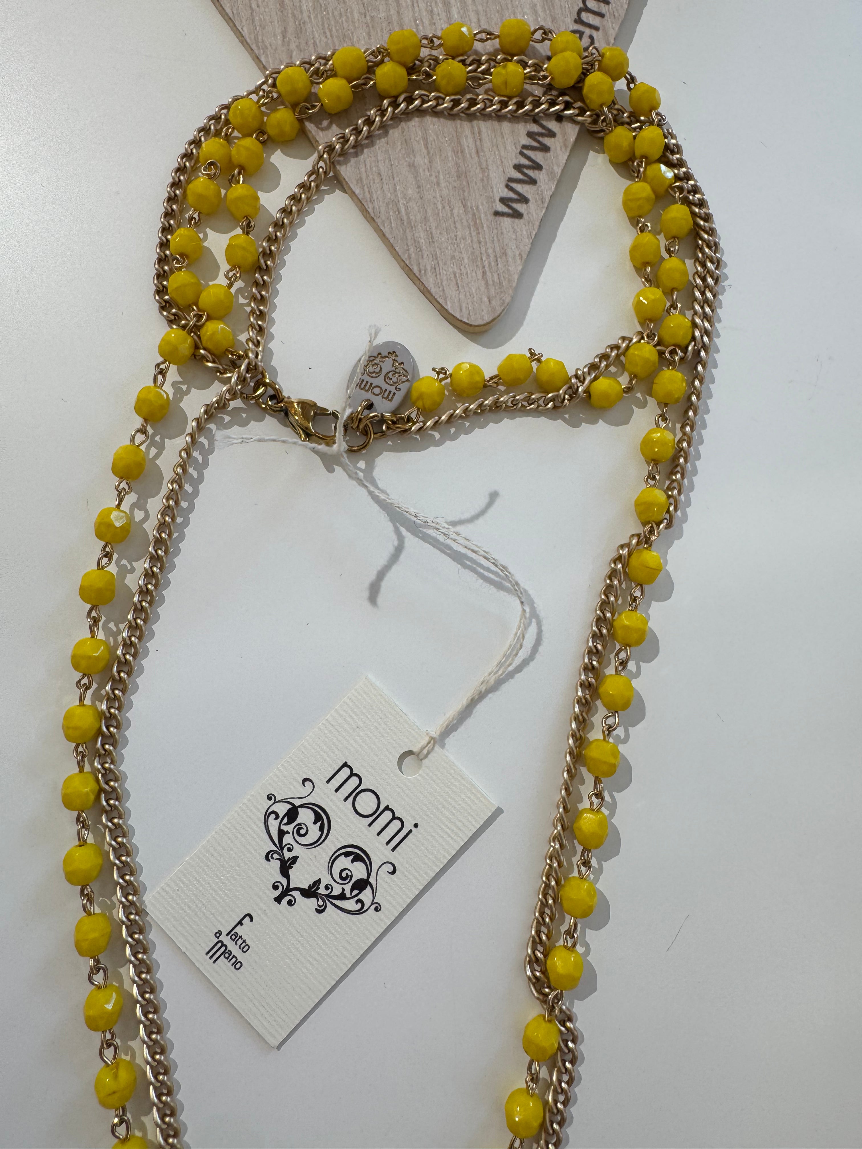 Collana Momi modello Giada - doppia catenina CRISTALLI + CATENINA ORO