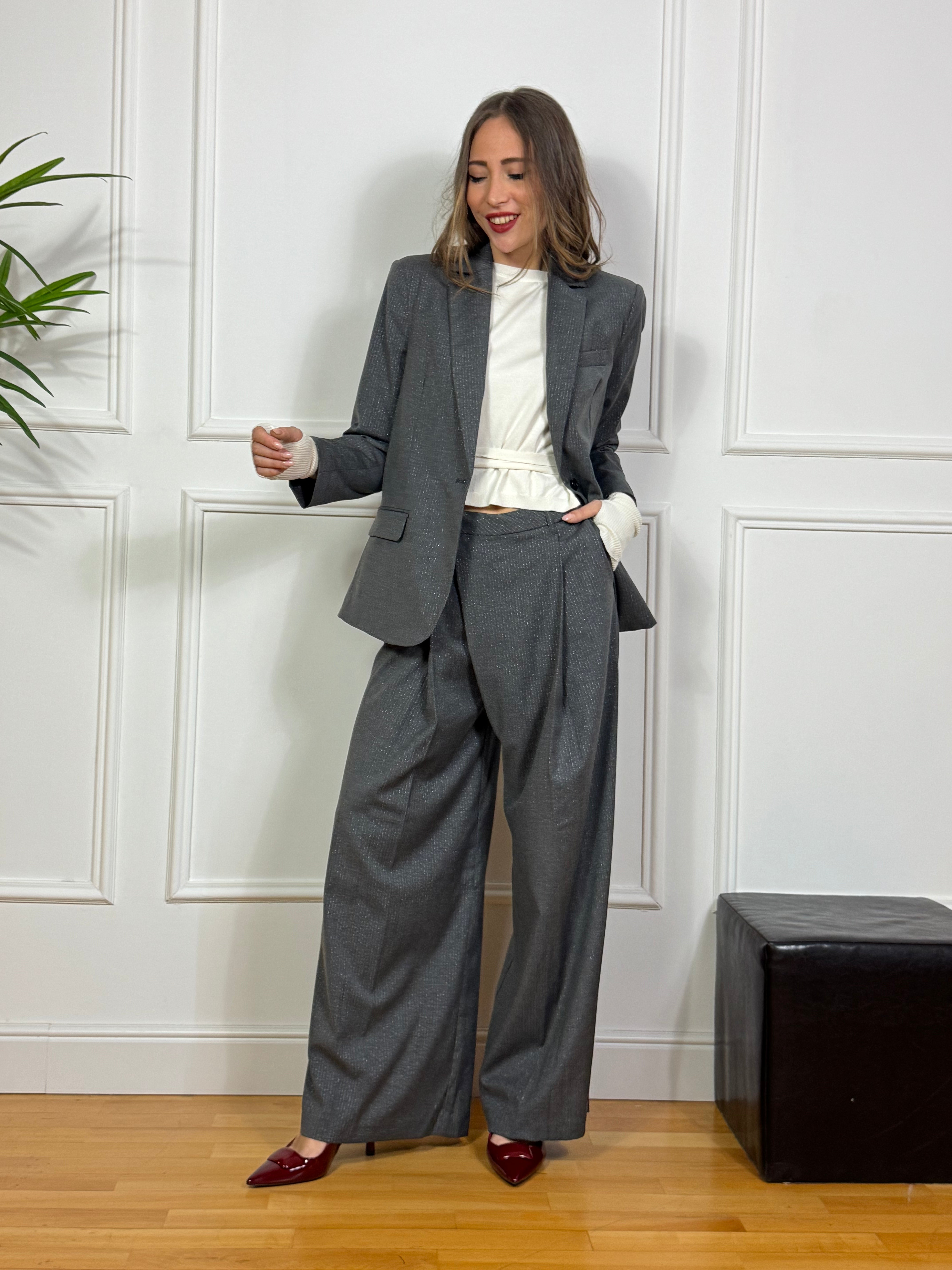 Pantalone JJXX modello JOANNE - LUREX CON PINCES