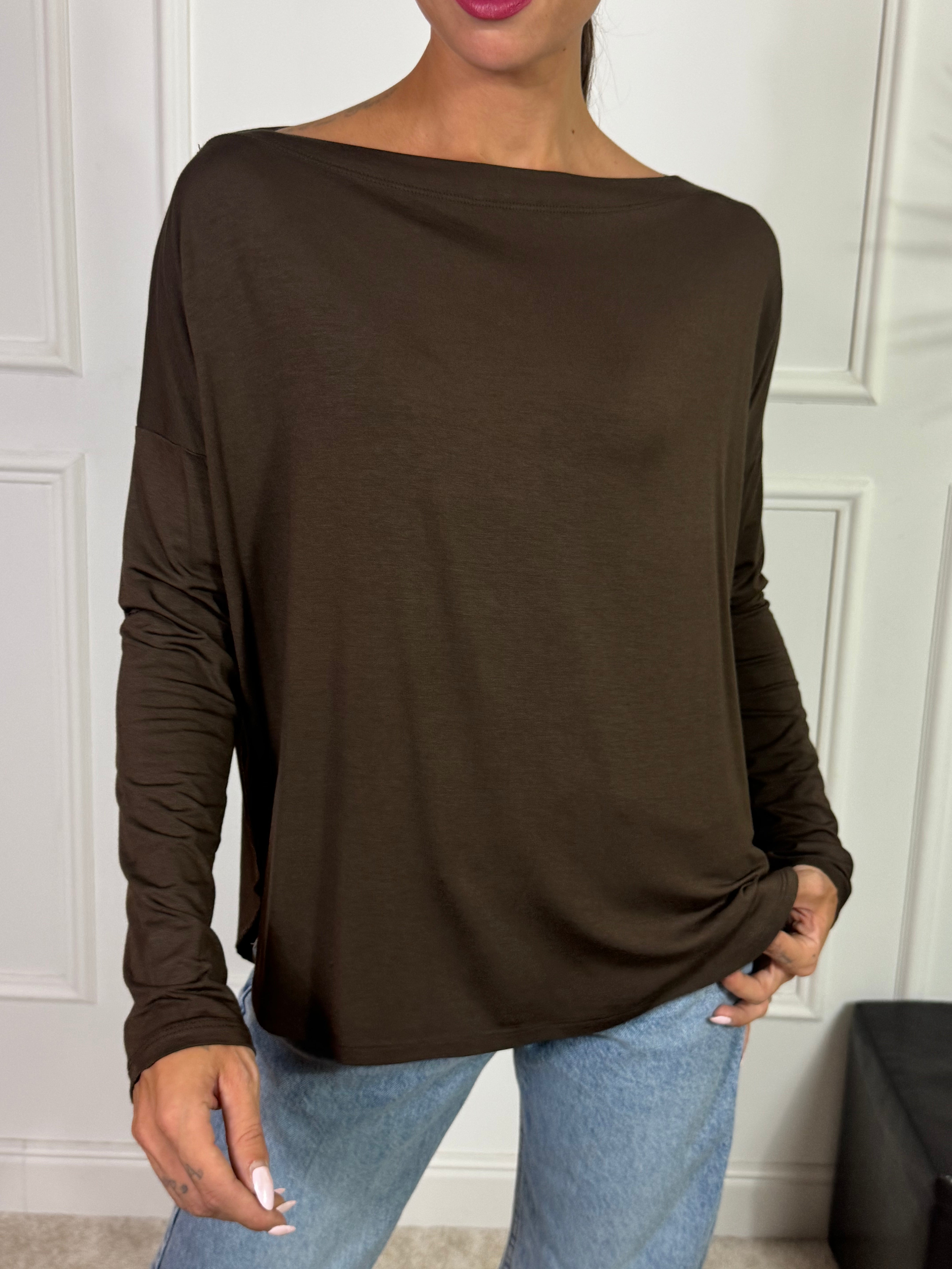 Maglia in viscosa elasticizzata Kontatto BLUSA BARCHETTA OVER